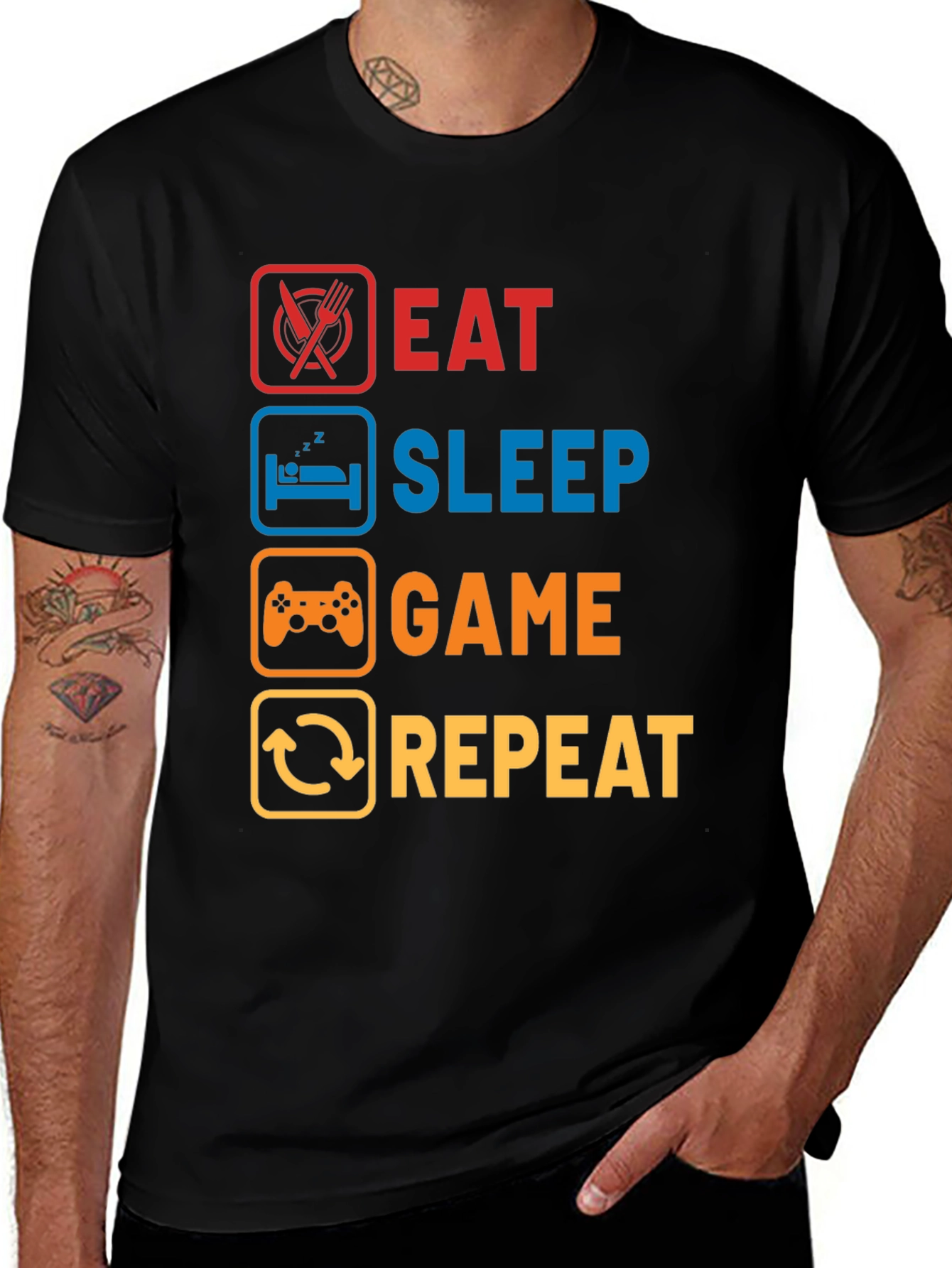 Eat Sleep Game Repeat T-Shirt