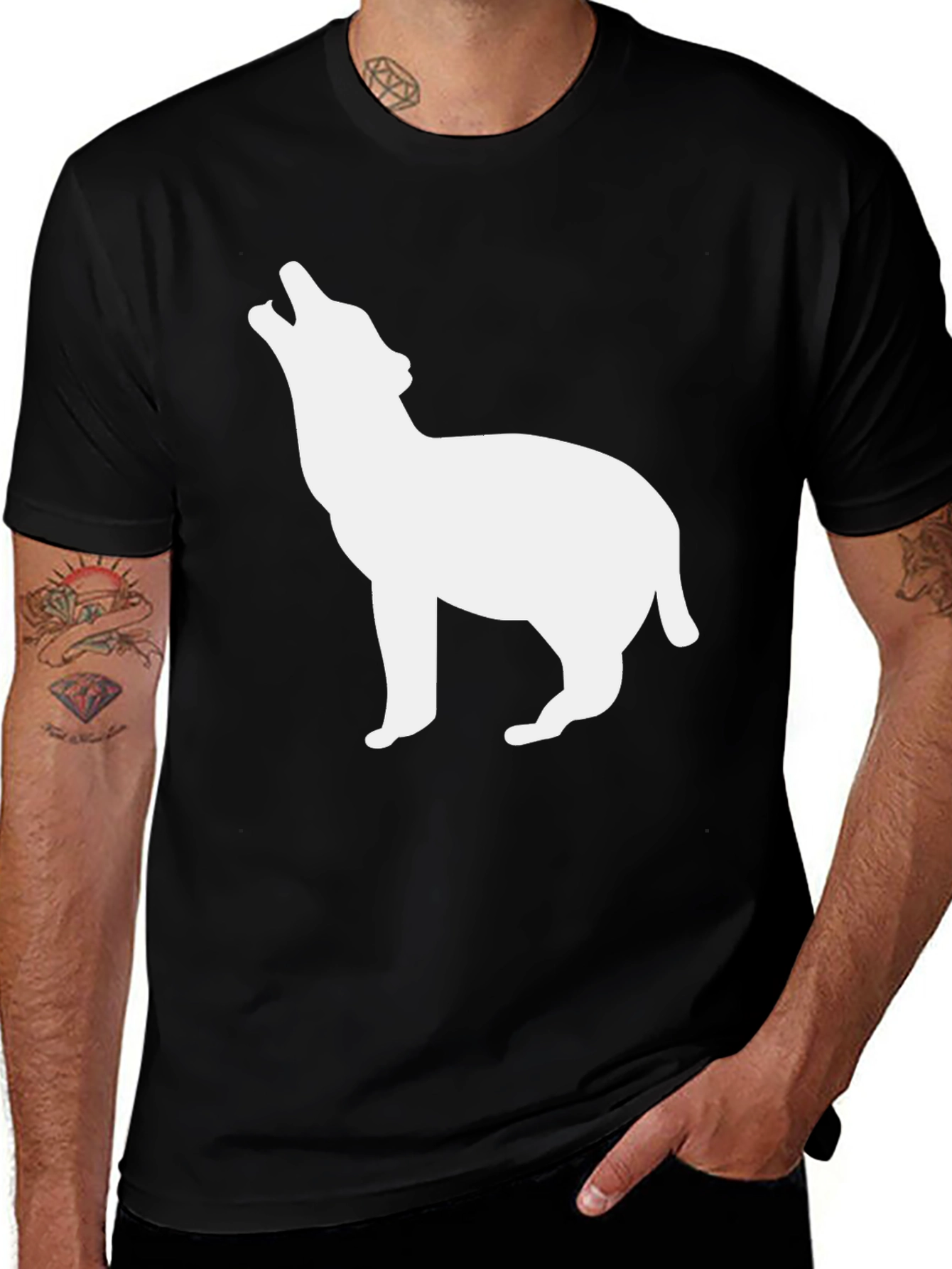 Variant 13 of Black Wolf Howling T-Shirt