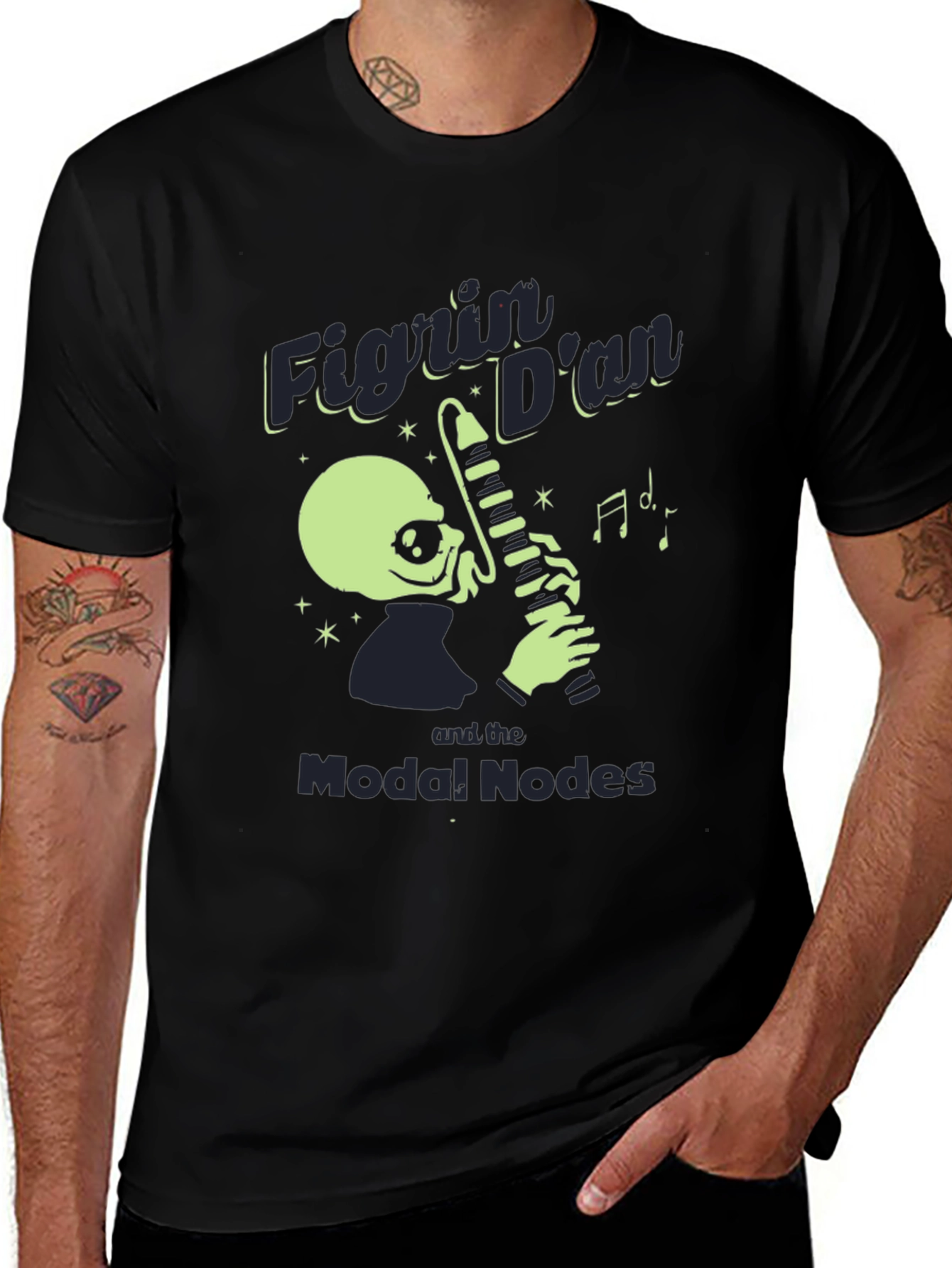 Variant 24 of Figurin D'ian and the Modal Nodes Black Graphic Tee