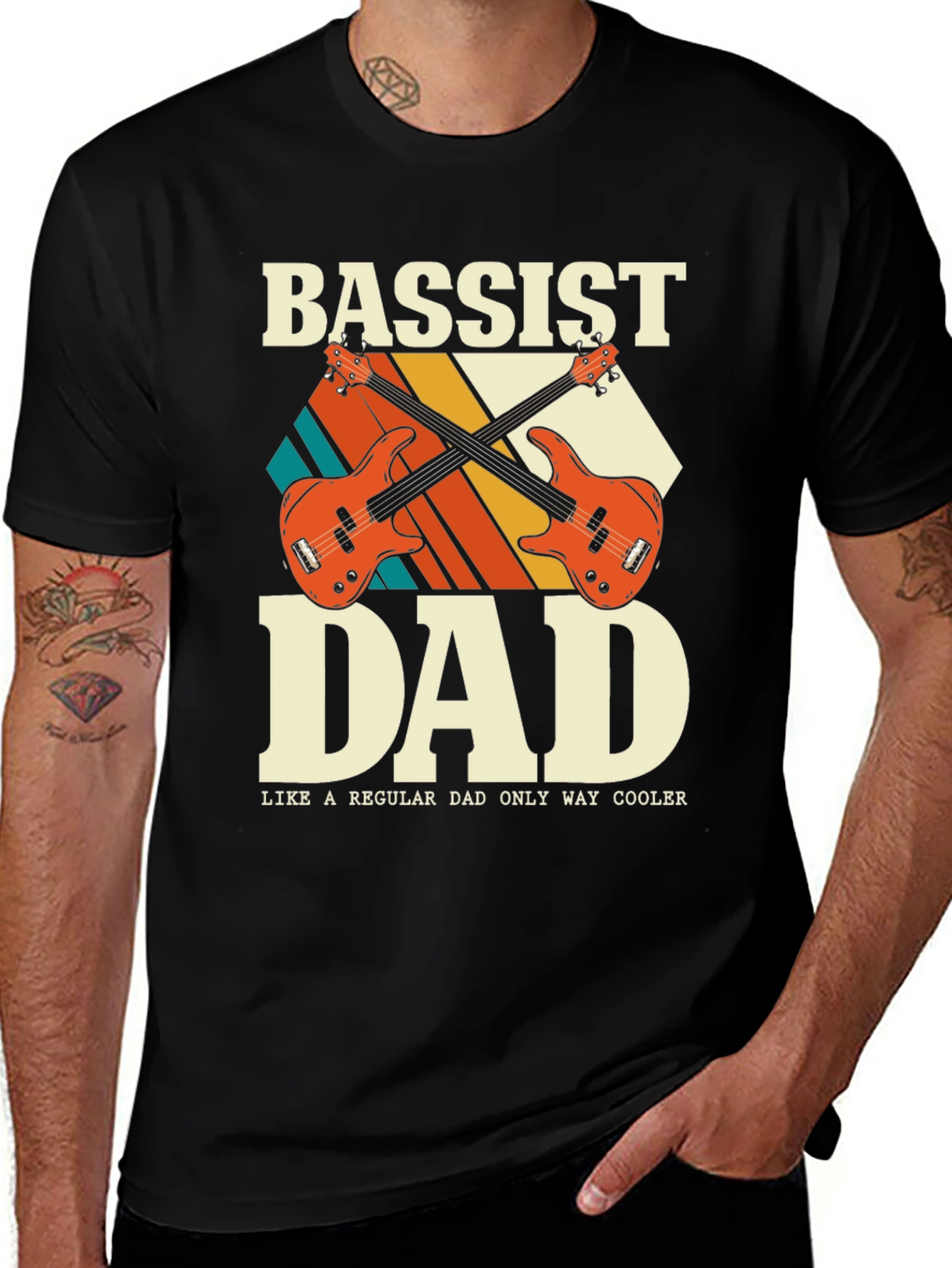 Variant 17 of Bassist Dad T-Shirt, Cool Musician Father Tee