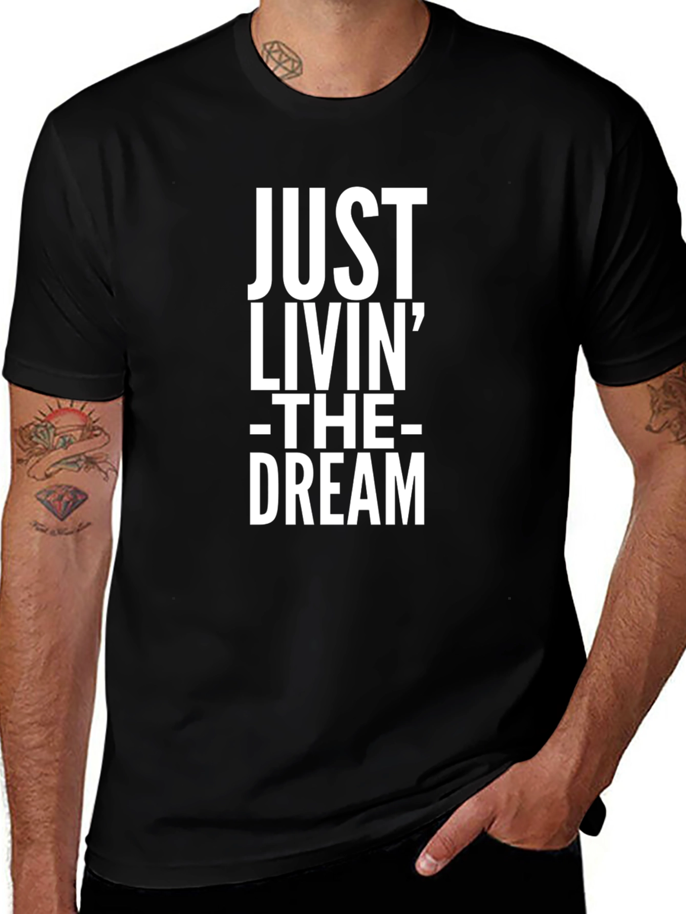 Variant 19 of Just Livin' The Dream Graphic Tee - Black
