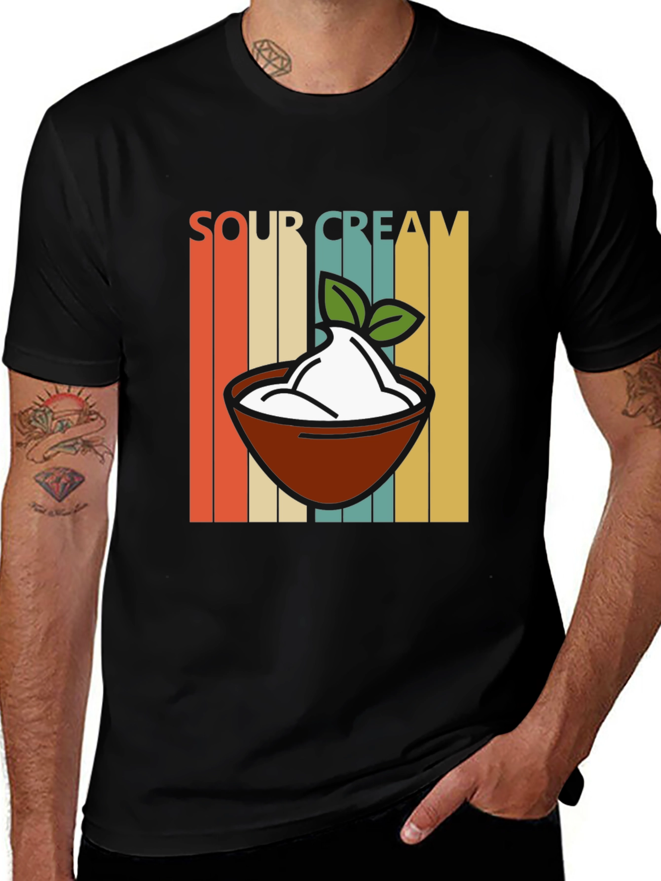 Variant 3 of Sour Cream Retro T-Shirt - Comfort Food Tee