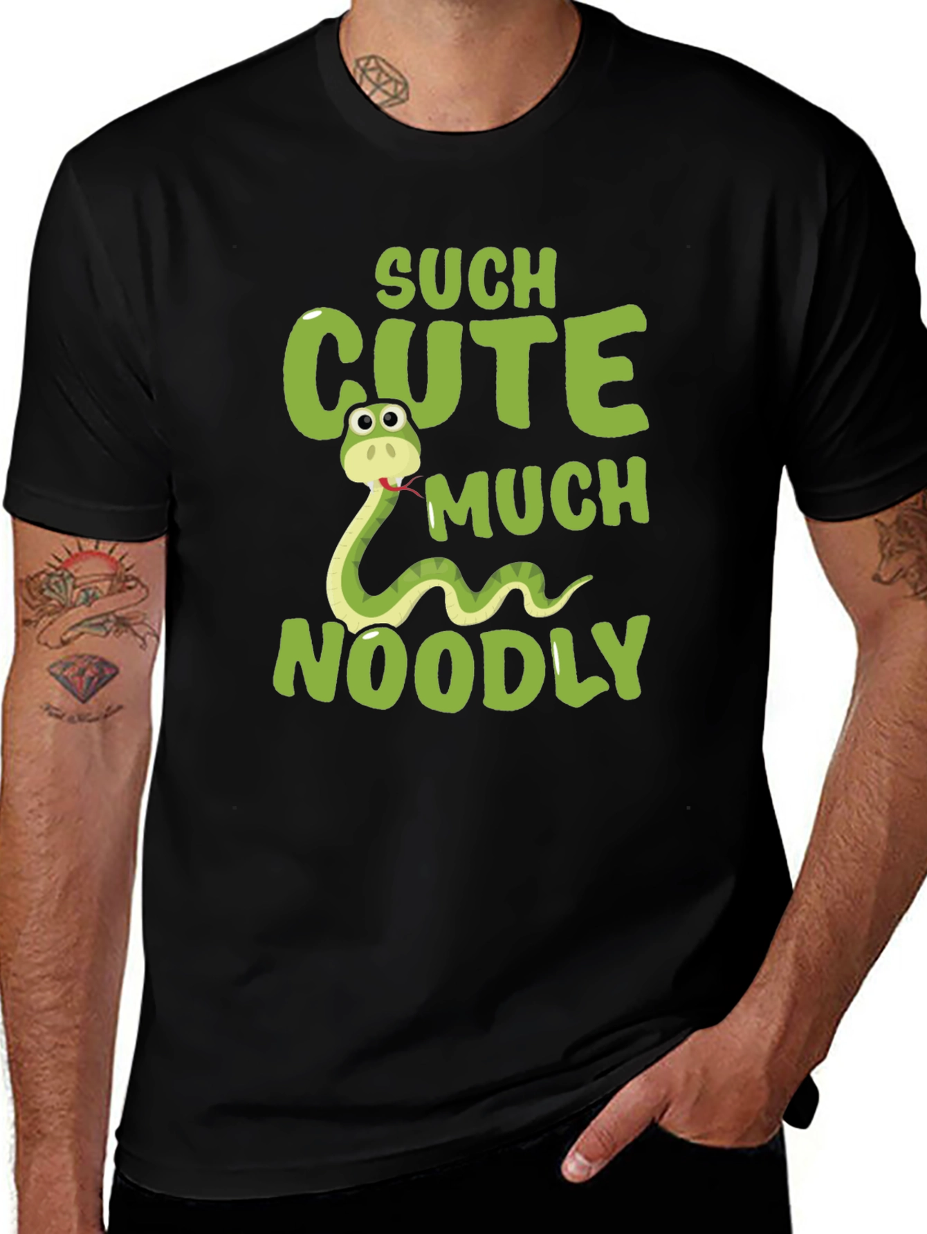 Variant 18 of Cute Snake Graphic T-Shirt - "Such Cute Much Noodly"