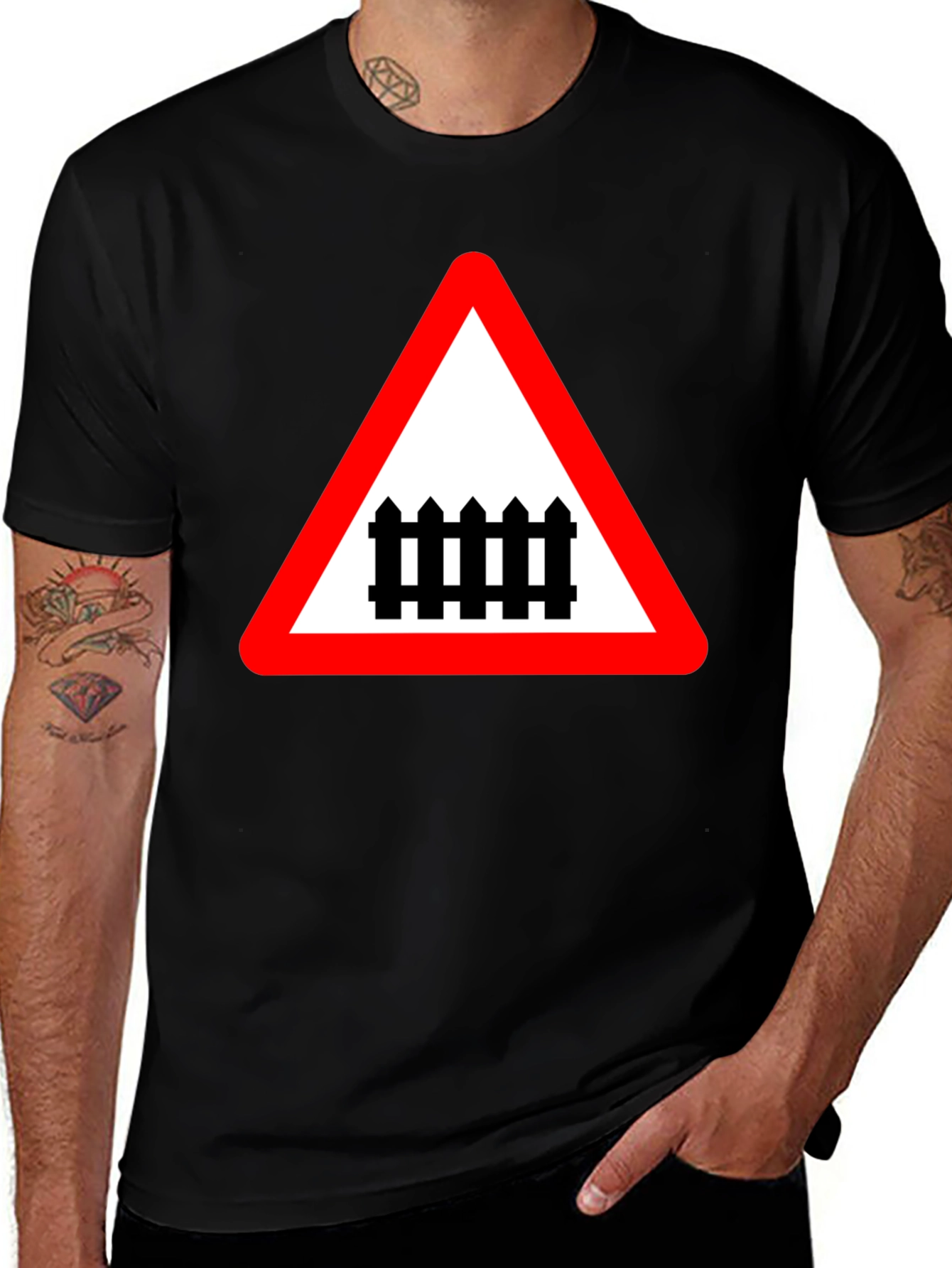 Variant 10 of Train Crossing Sign T-Shirt