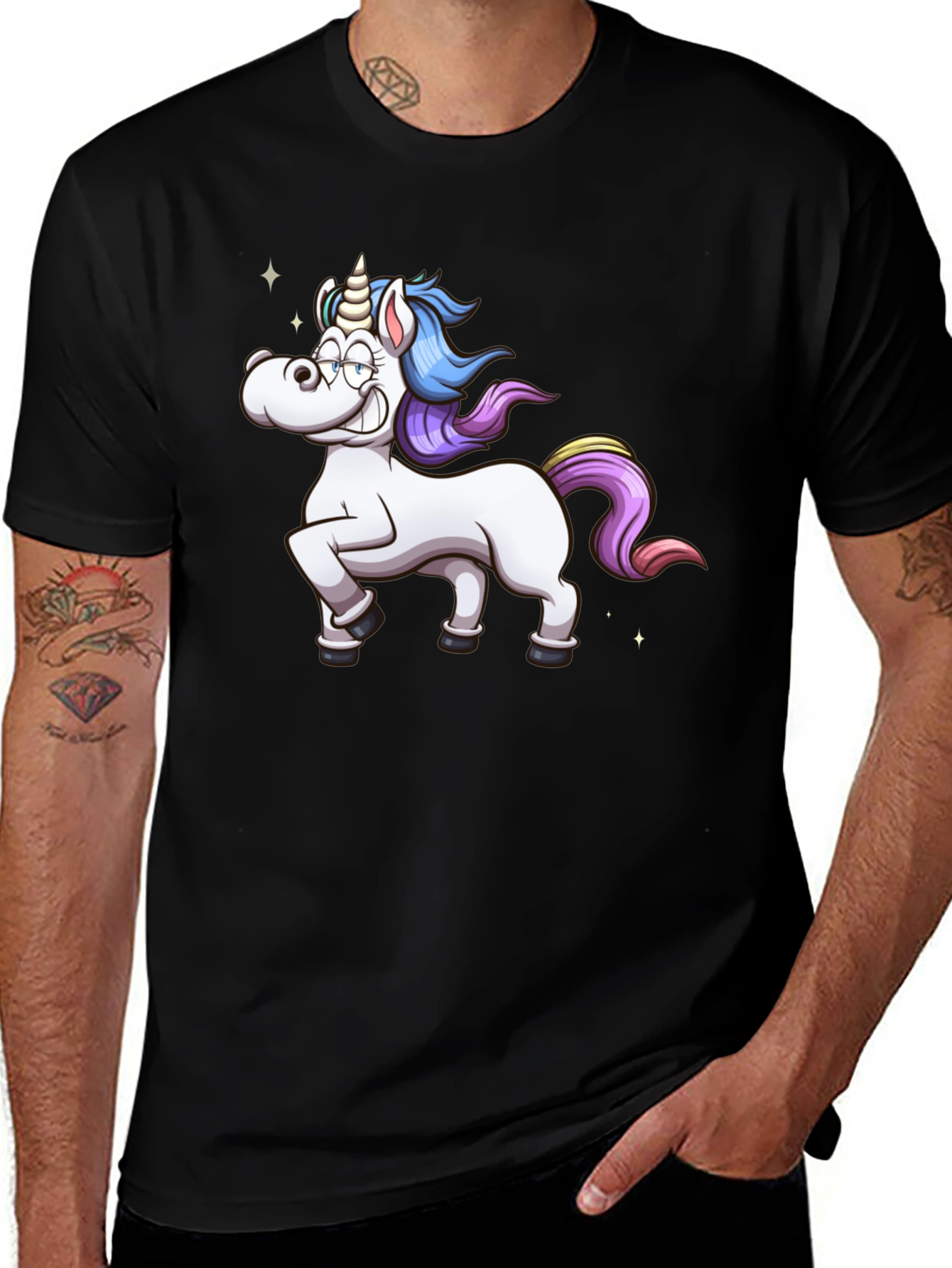 Variant 13 of Unicorn Graphic Black Tee