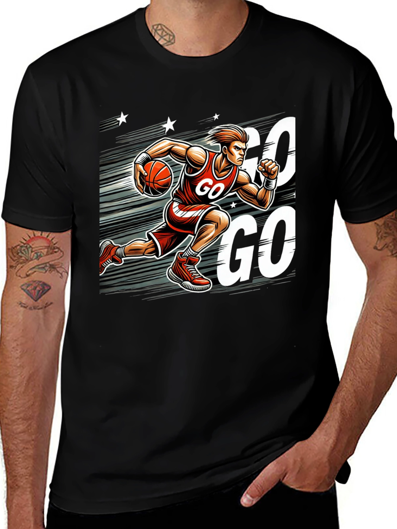 Black Basketball Go T-Shirt main image