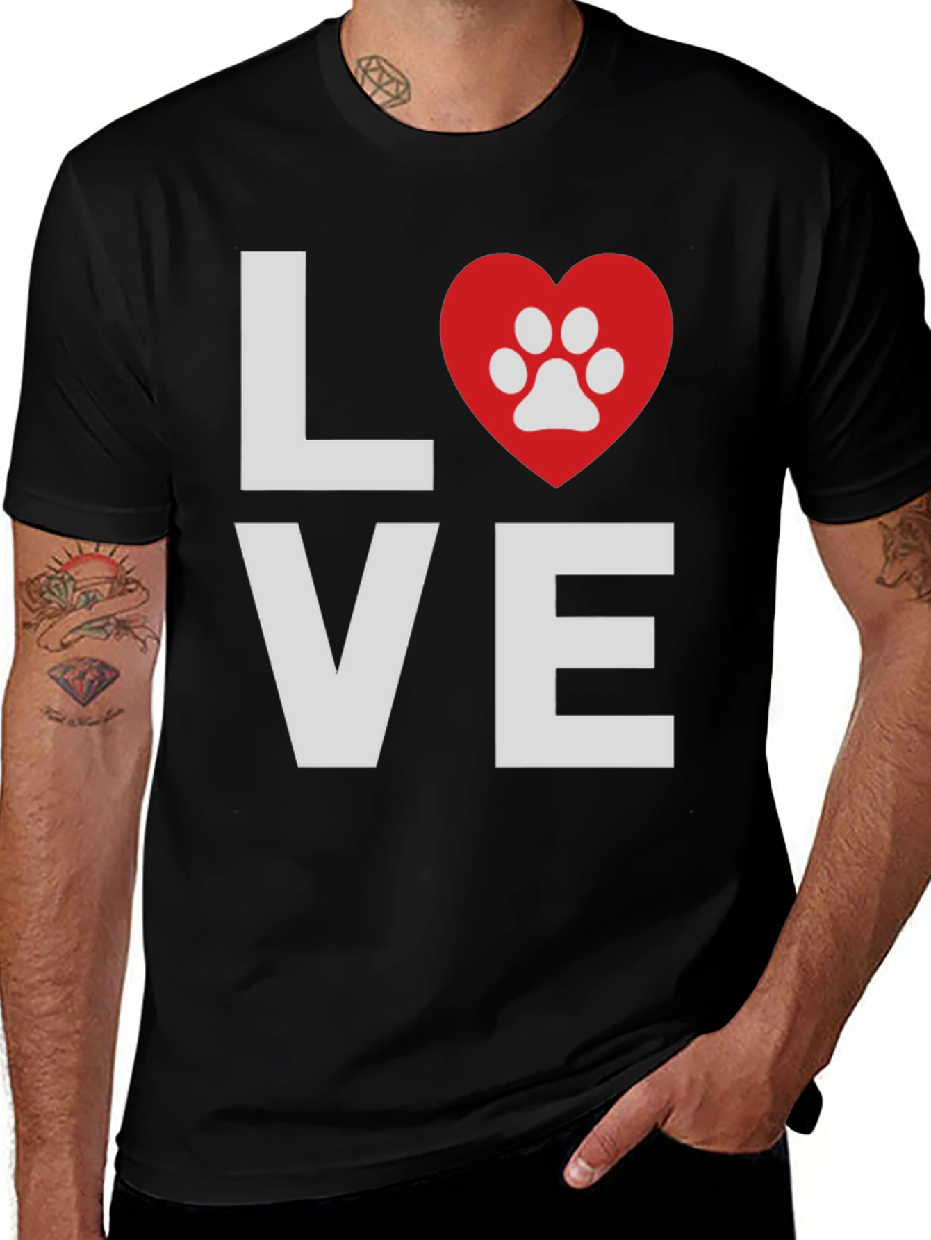 Variant 23 of Love Paw Print Graphic T-Shirt - Casual Wear