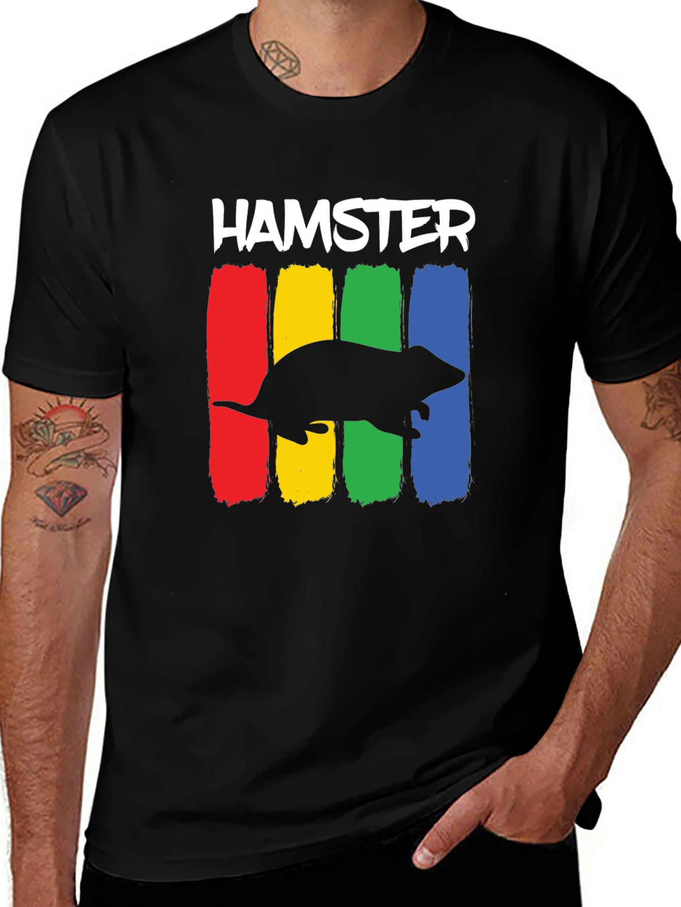 Variant 10 of Hamster Rainbow T-Shirt - Novelty Animal Tee