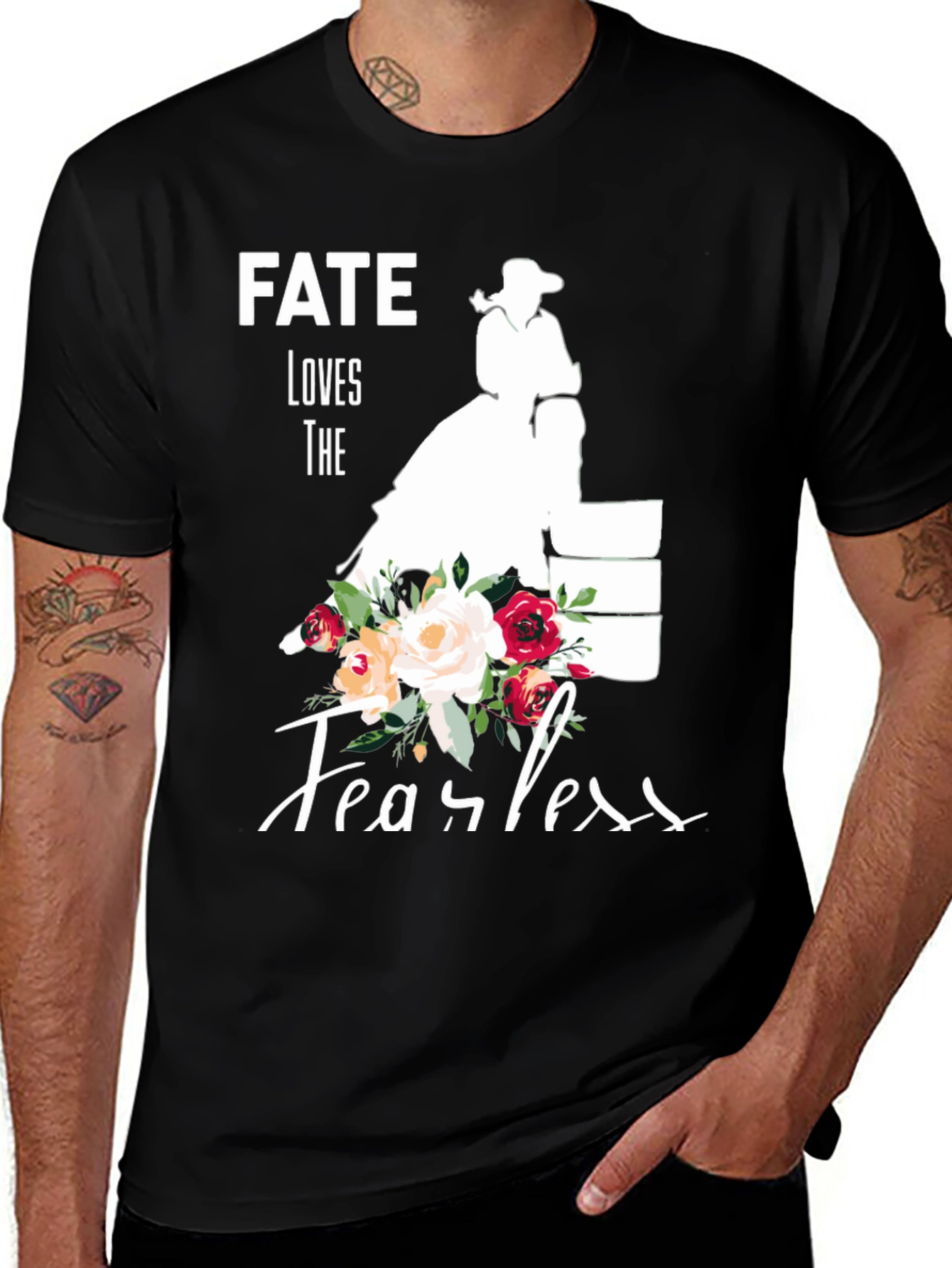 Variant 29 of Fate Loves The Fearless Black Graphic Tee