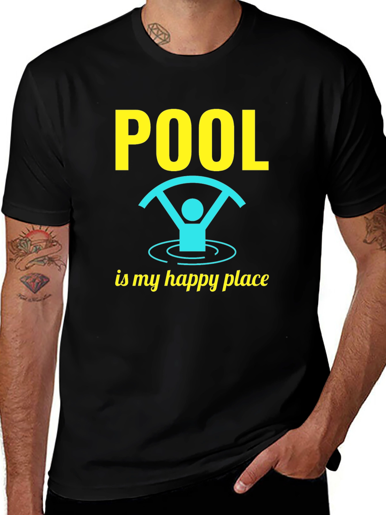 Variant 25 of Pool is My Happy Place Graphic T-Shirt