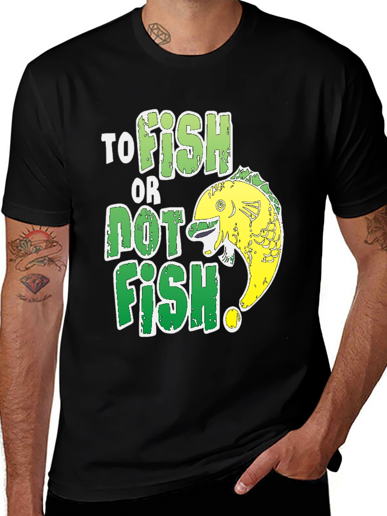 Variant 15 of To Fish or Not to Fish Men's Graphic T-Shirt