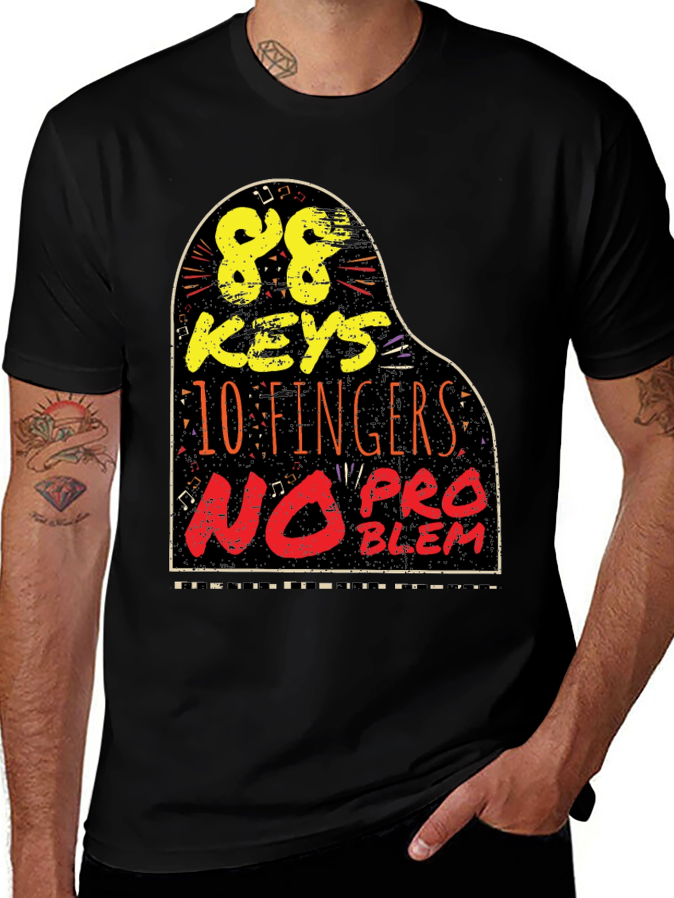 88 Keys 10 Fingers Piano Graphic Tee