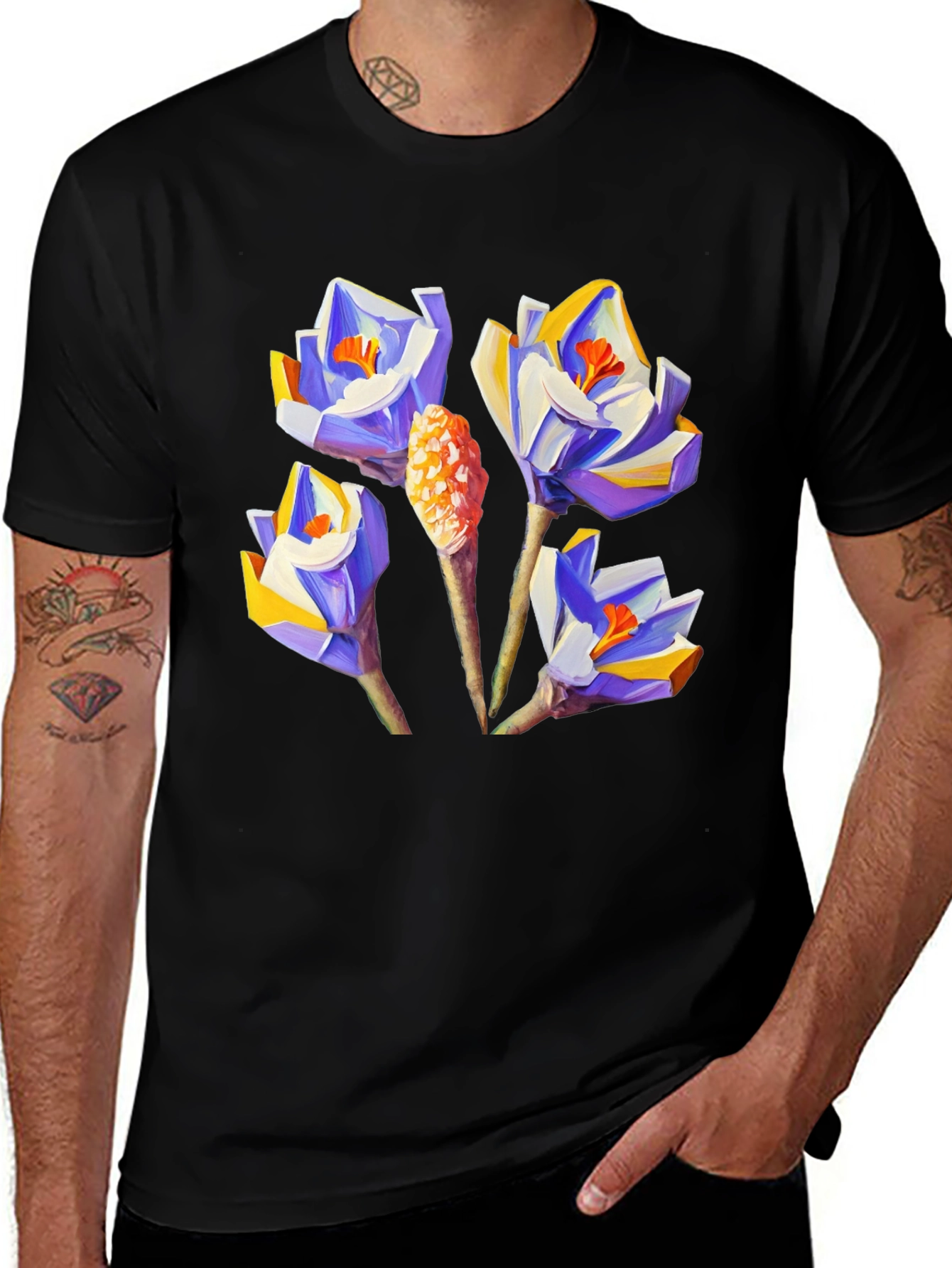 Variant 4 of Abstract Crocus Flower Graphic Tee