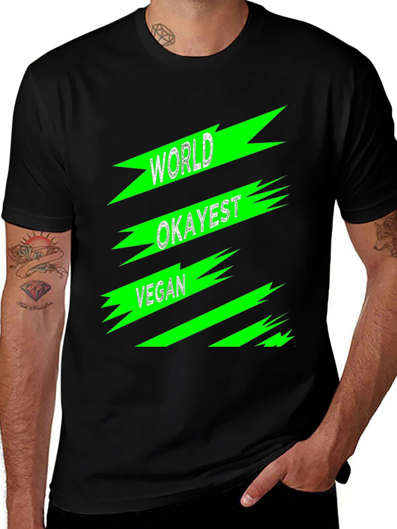 Variant 19 of World Okayest Vegan Graphic T-Shirt