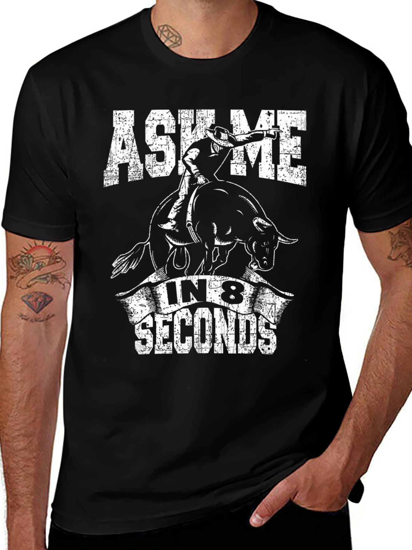 Variant 24 of Ask Me in 8 Seconds Bull Riding T-Shirt