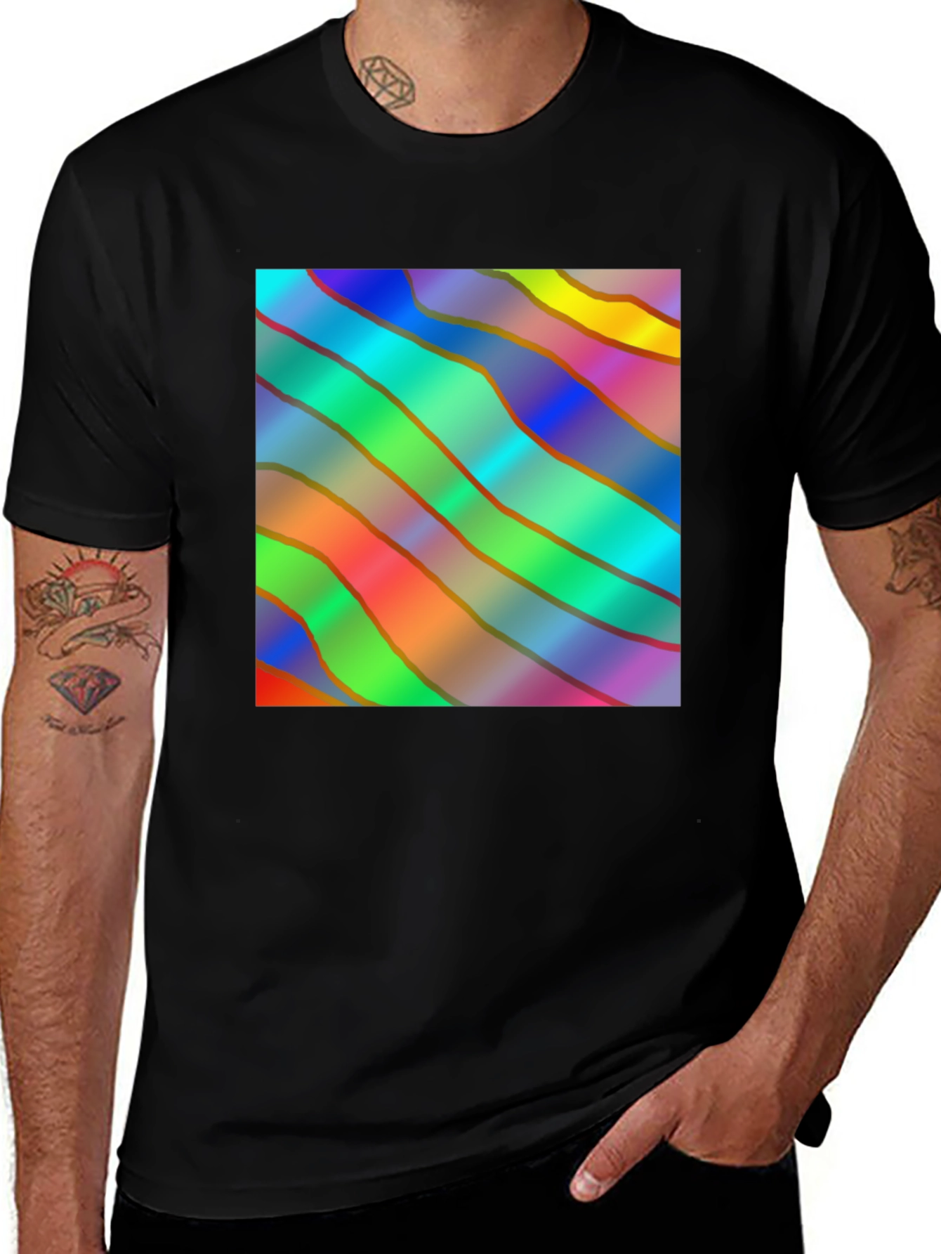 Variant 14 of Colorful Abstract Pattern T-Shirt - Unique Design