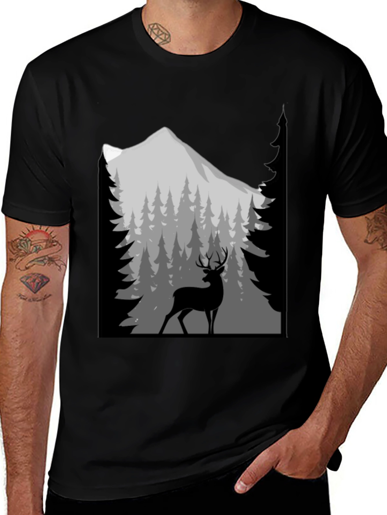 Variant 19 of Deer Mountain Graphic T-Shirt