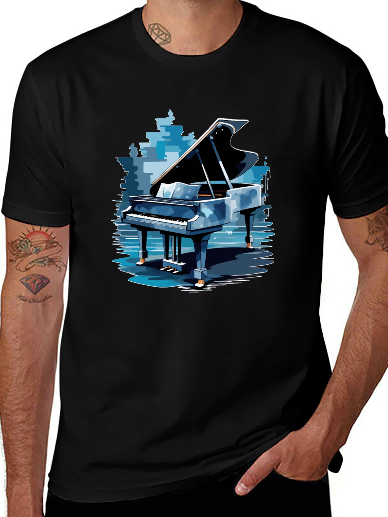 Variant 8 of Piano Graphic Tee - Stylish Music Lover's Apparel