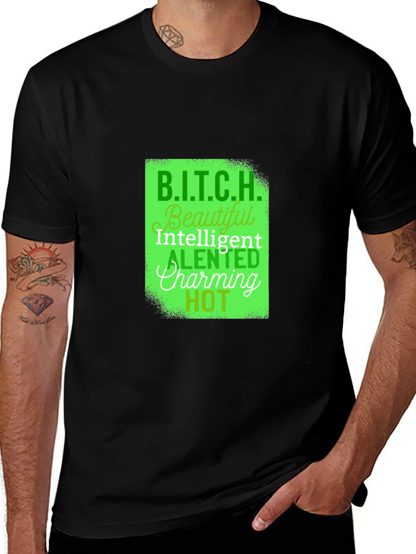 Variant 20 of B.I.T.C.H. Definition Graphic Tee - Black