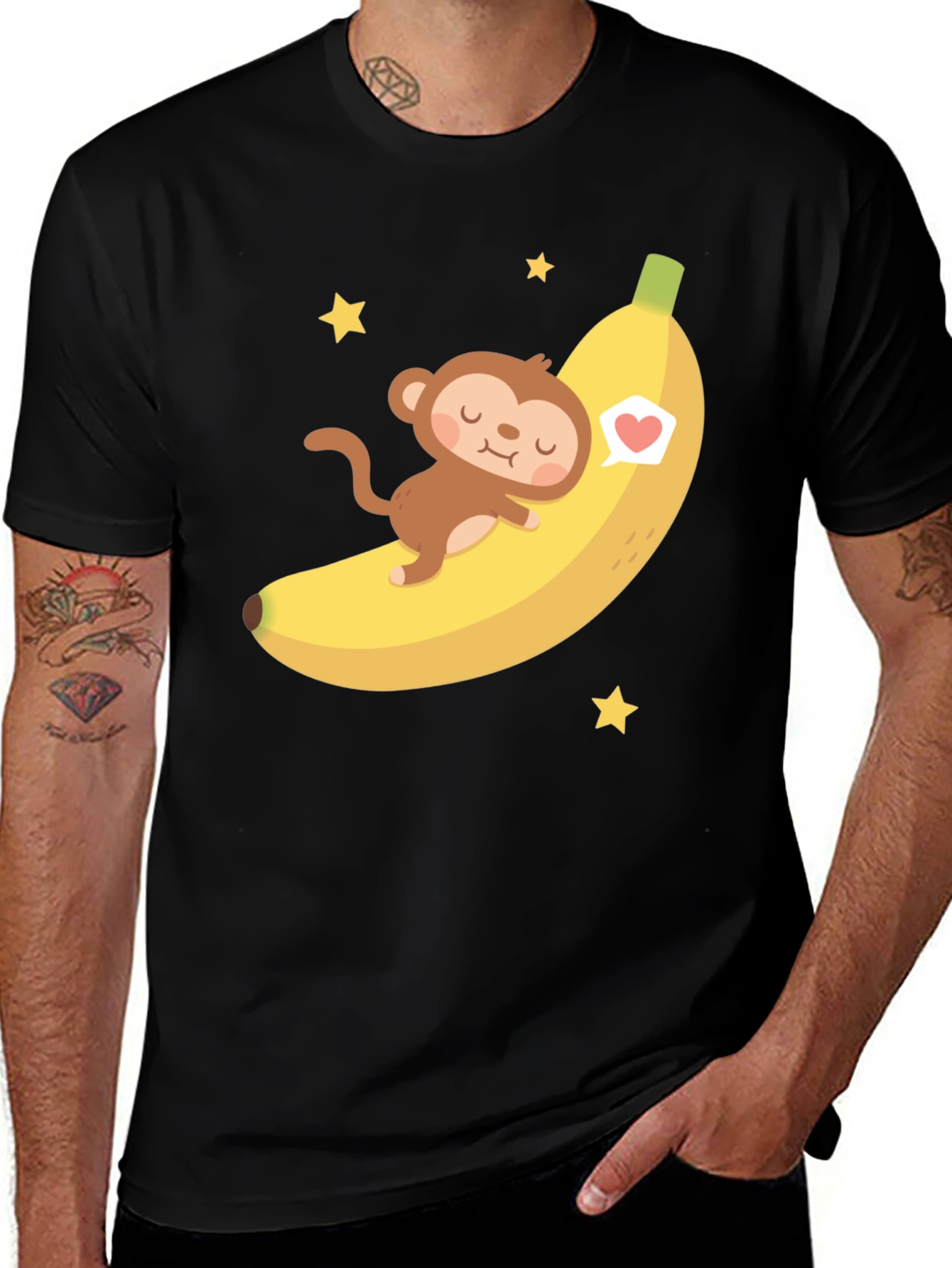 Variant 14 of Monkey Banana Nap T-Shirt - Cute Cartoon Style