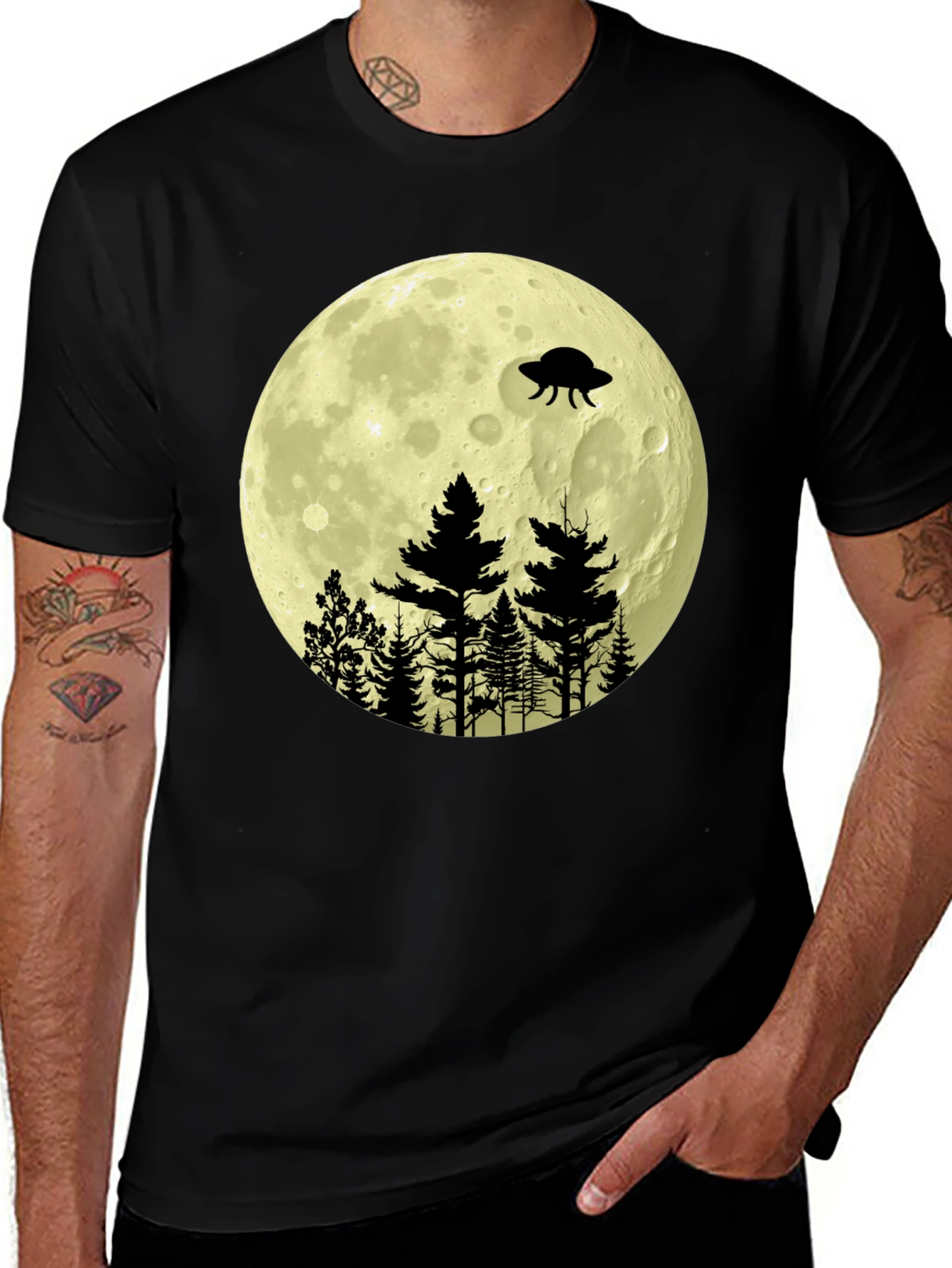 Variant 25 of UFO Moon Forest Graphic Tee