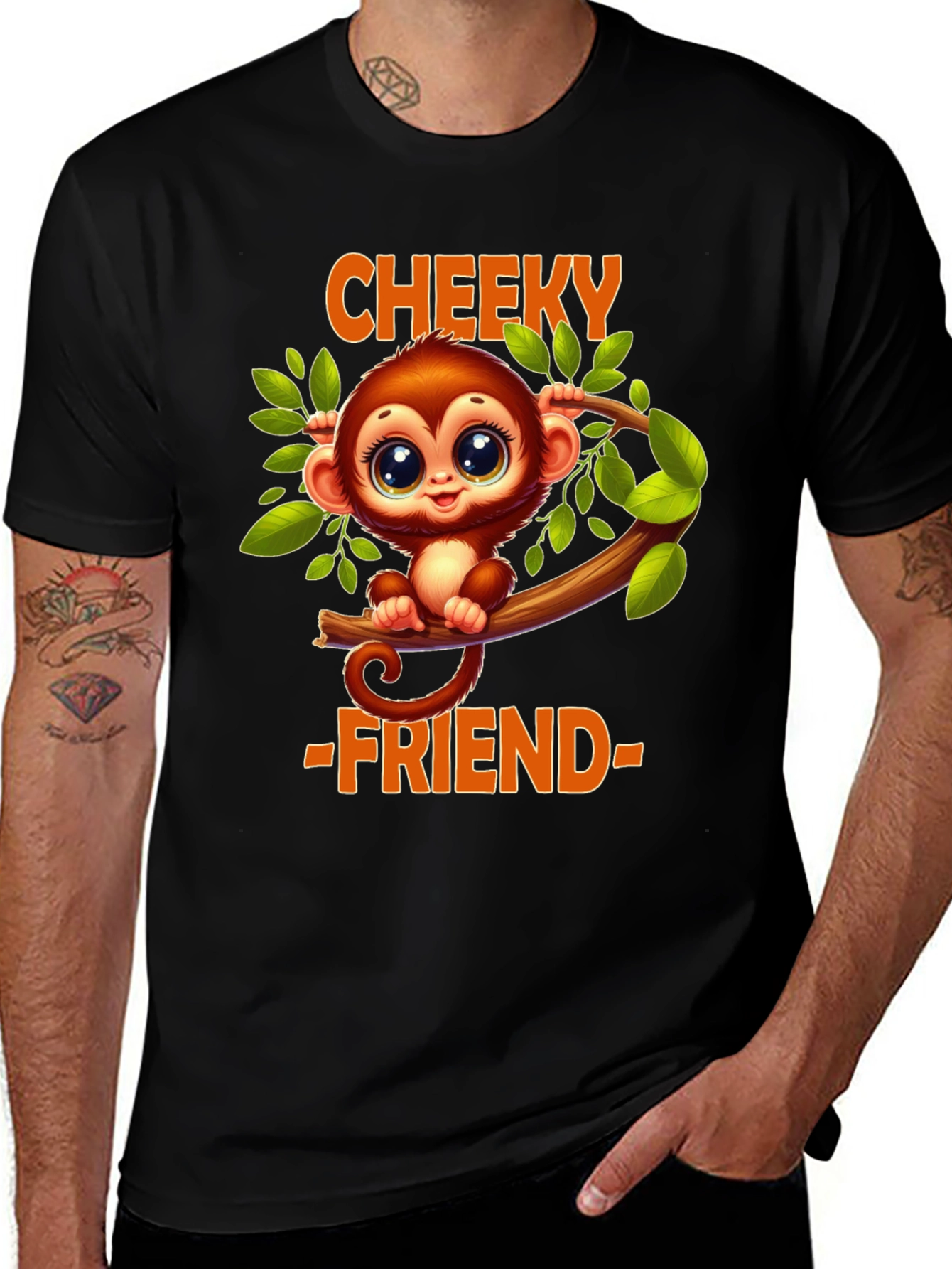 Variant 26 of Cheeky Monkey Friend T-Shirt - Cute Cartoon Animal Tee