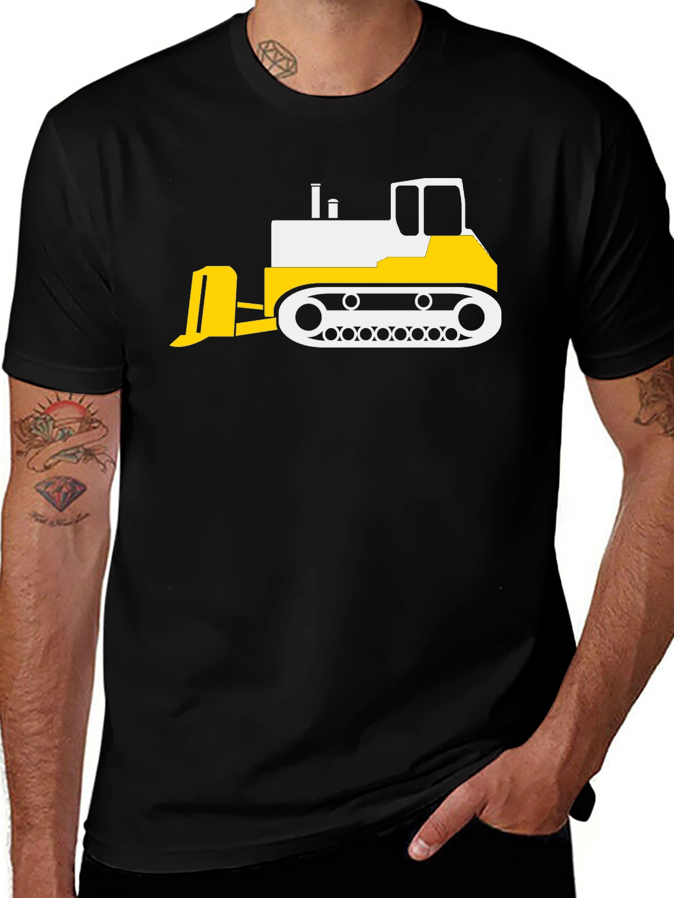 Bulldozer Graphic Black T-Shirt