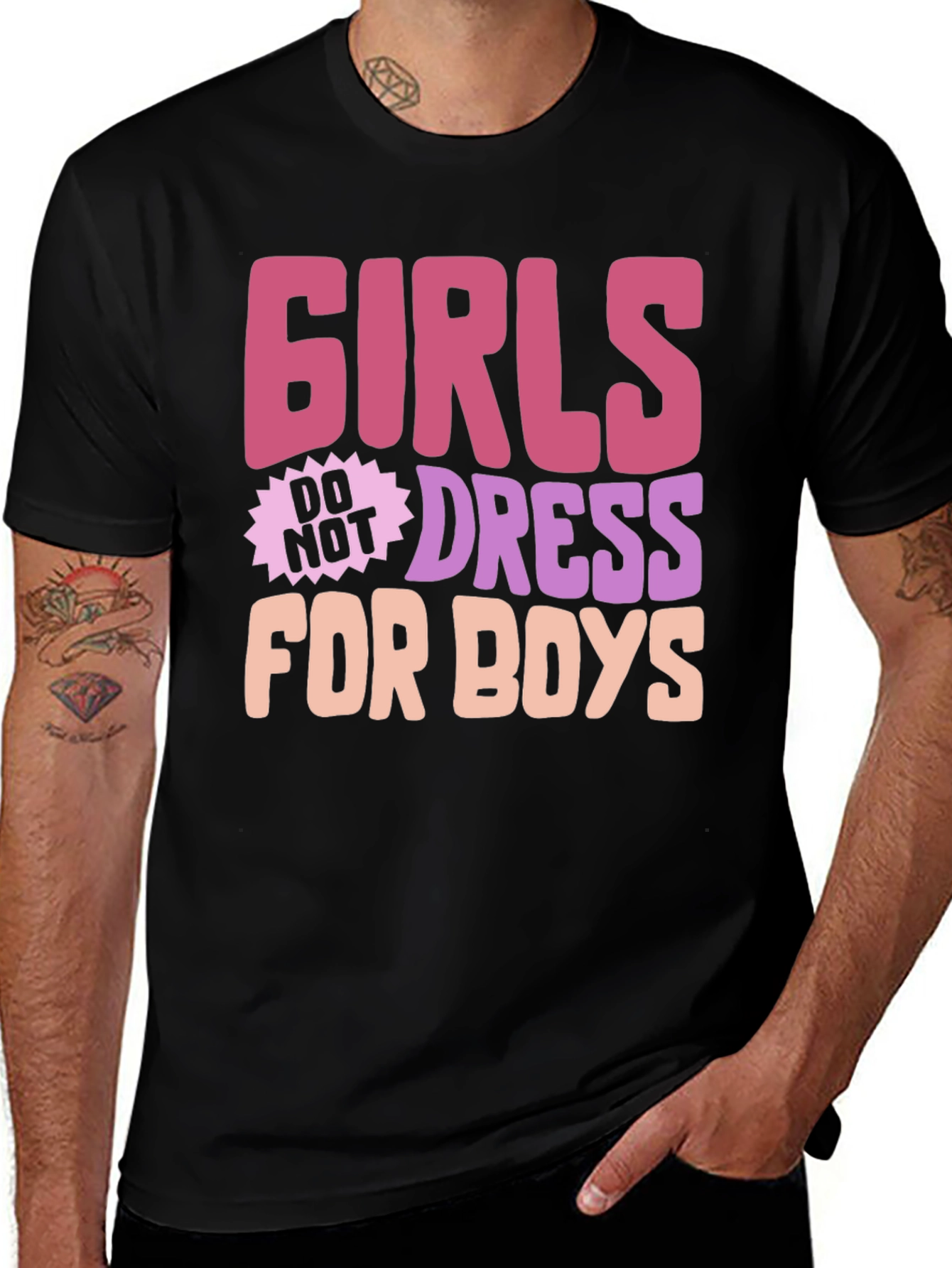Variant 6 of Girls Don't Dress for Boys Black T-Shirt