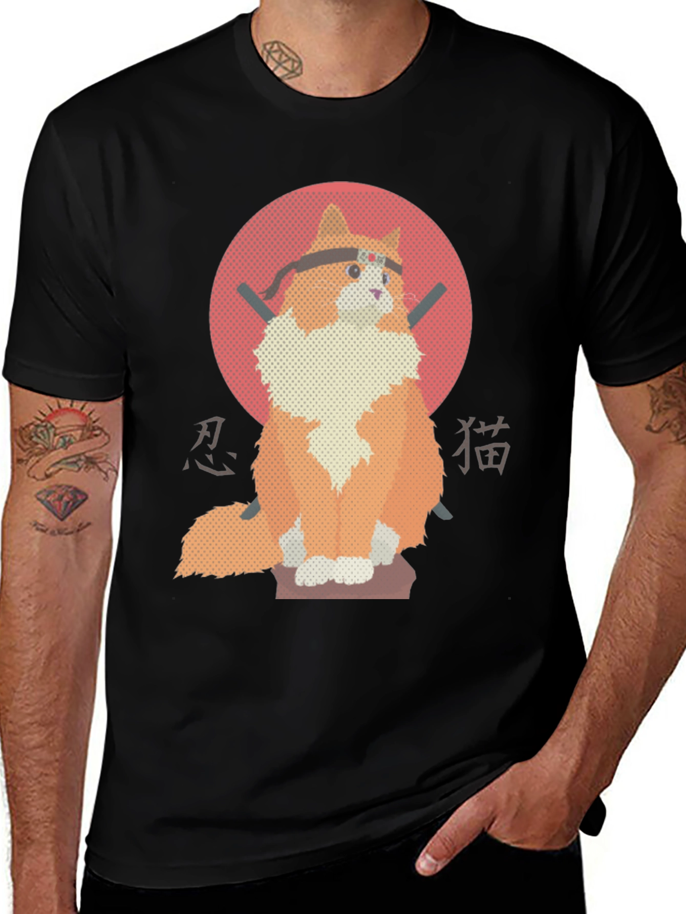Variant 28 of Ninja Cat Graphic Tee - Unique Design!
