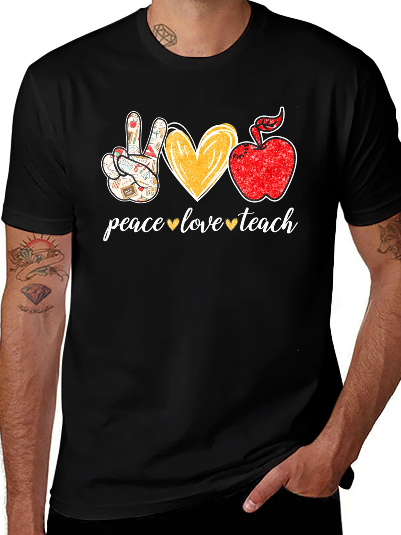 Variant 18 of Peace Love Teach Graphic Tee