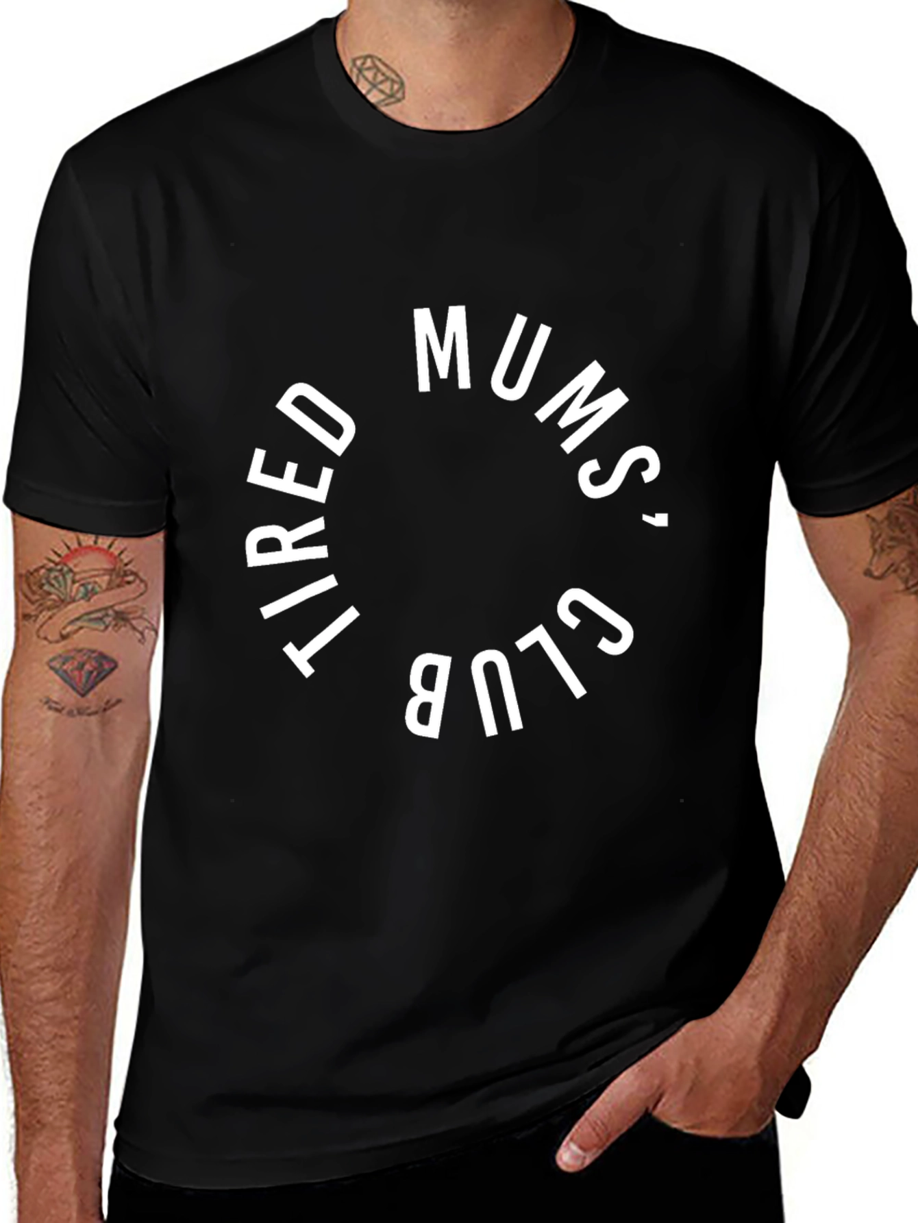 Tired Mums Club Black Graphic Tee