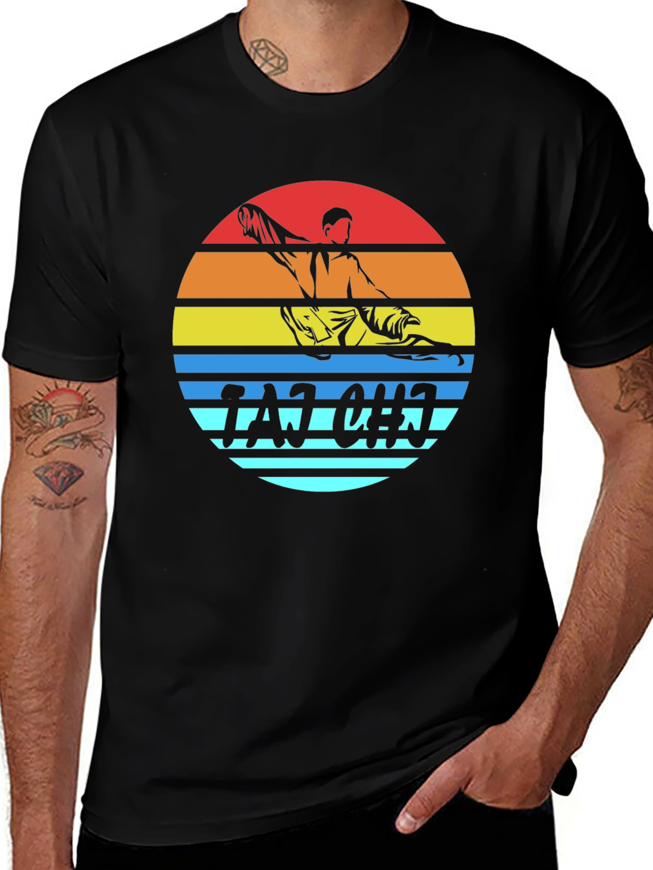 Tai Chi Silhouette Tee - Retro Style Martial Arts Shirt