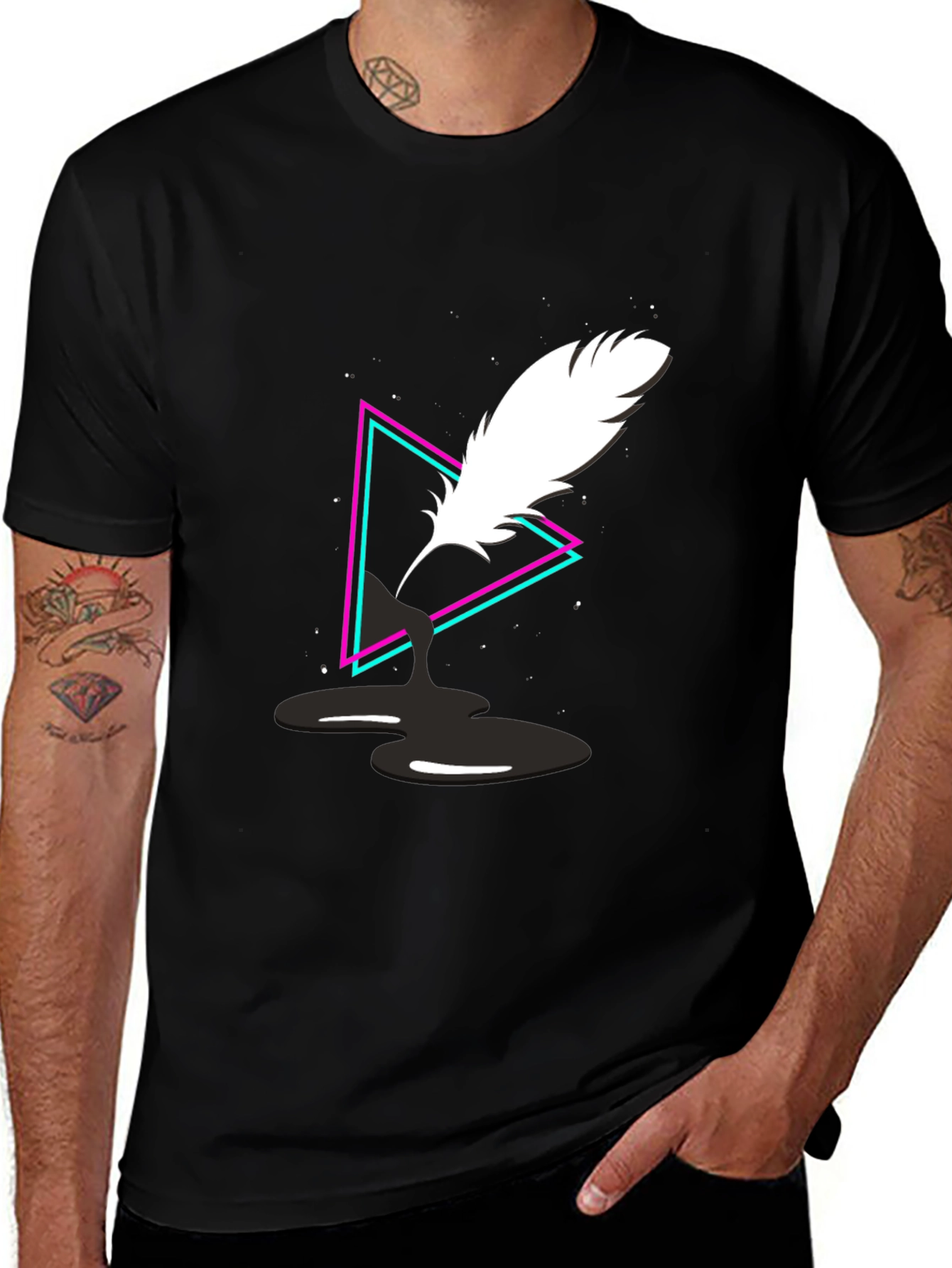 Variant 11 of Quill Ink Triangle Graphic Tee - Black