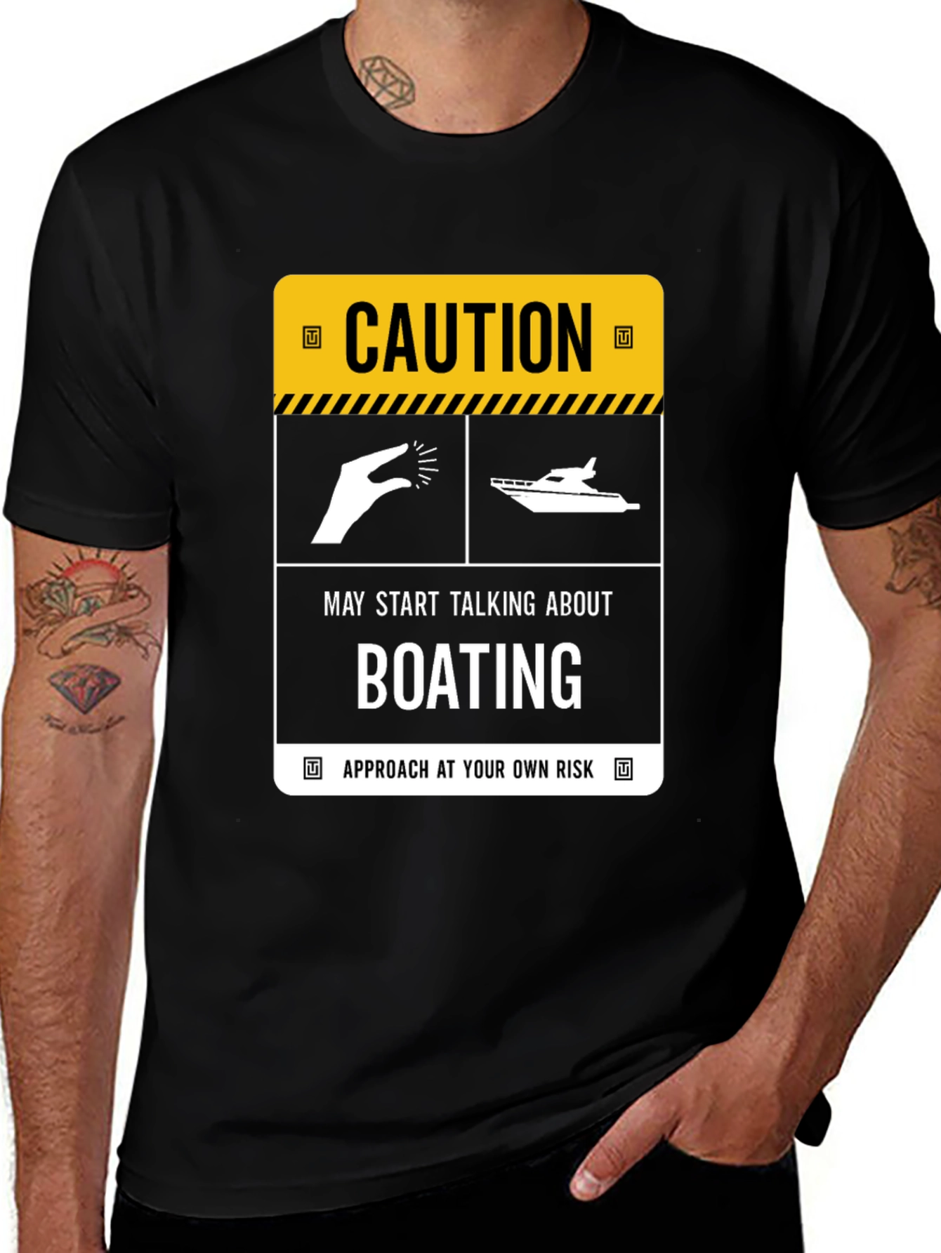 Variant 8 of Caution Boating T-Shirt: Approach at Your Own Risk
