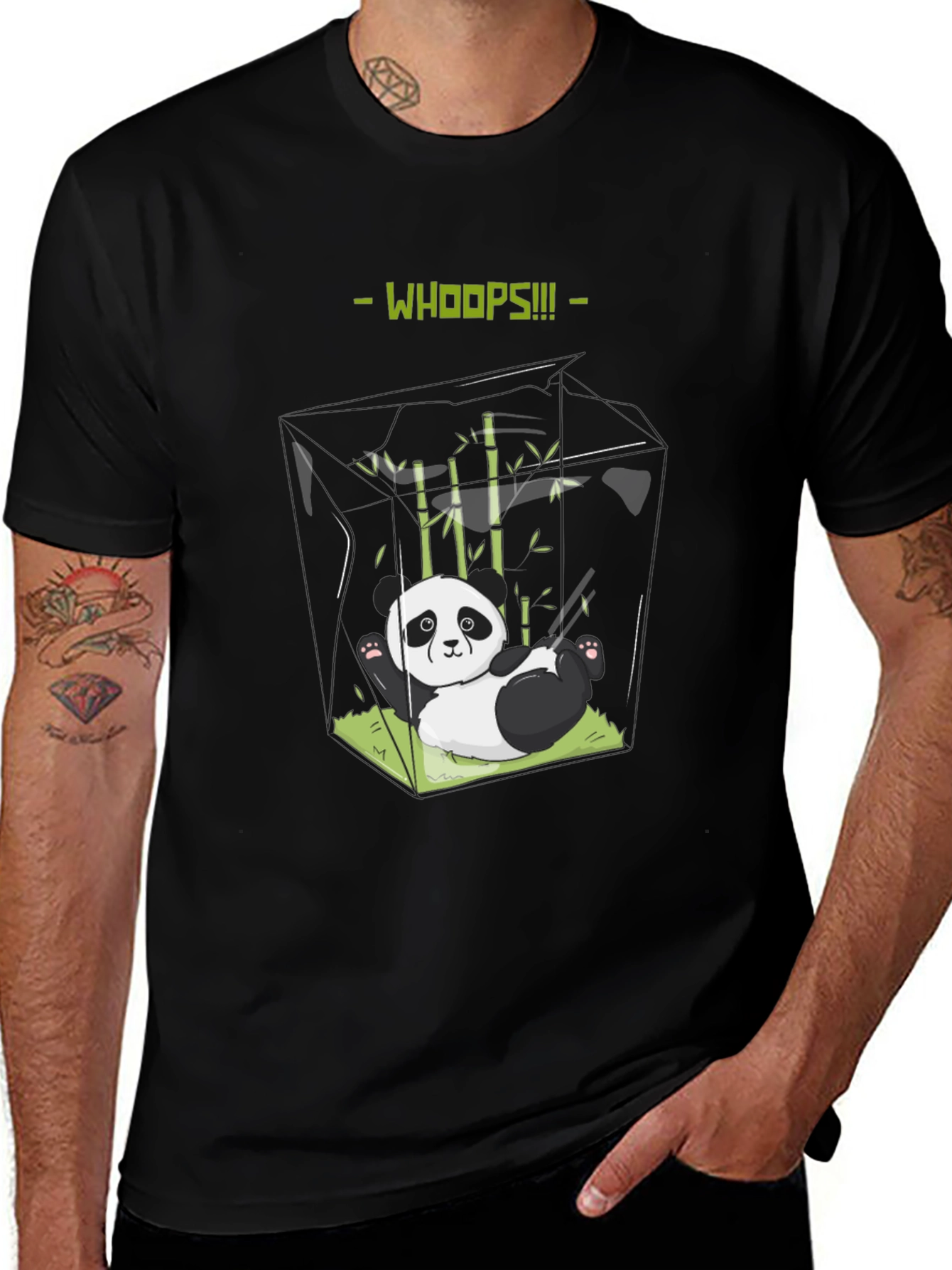 Variant 19 of Whoops Panda T-Shirt - Funny Graphic Tee