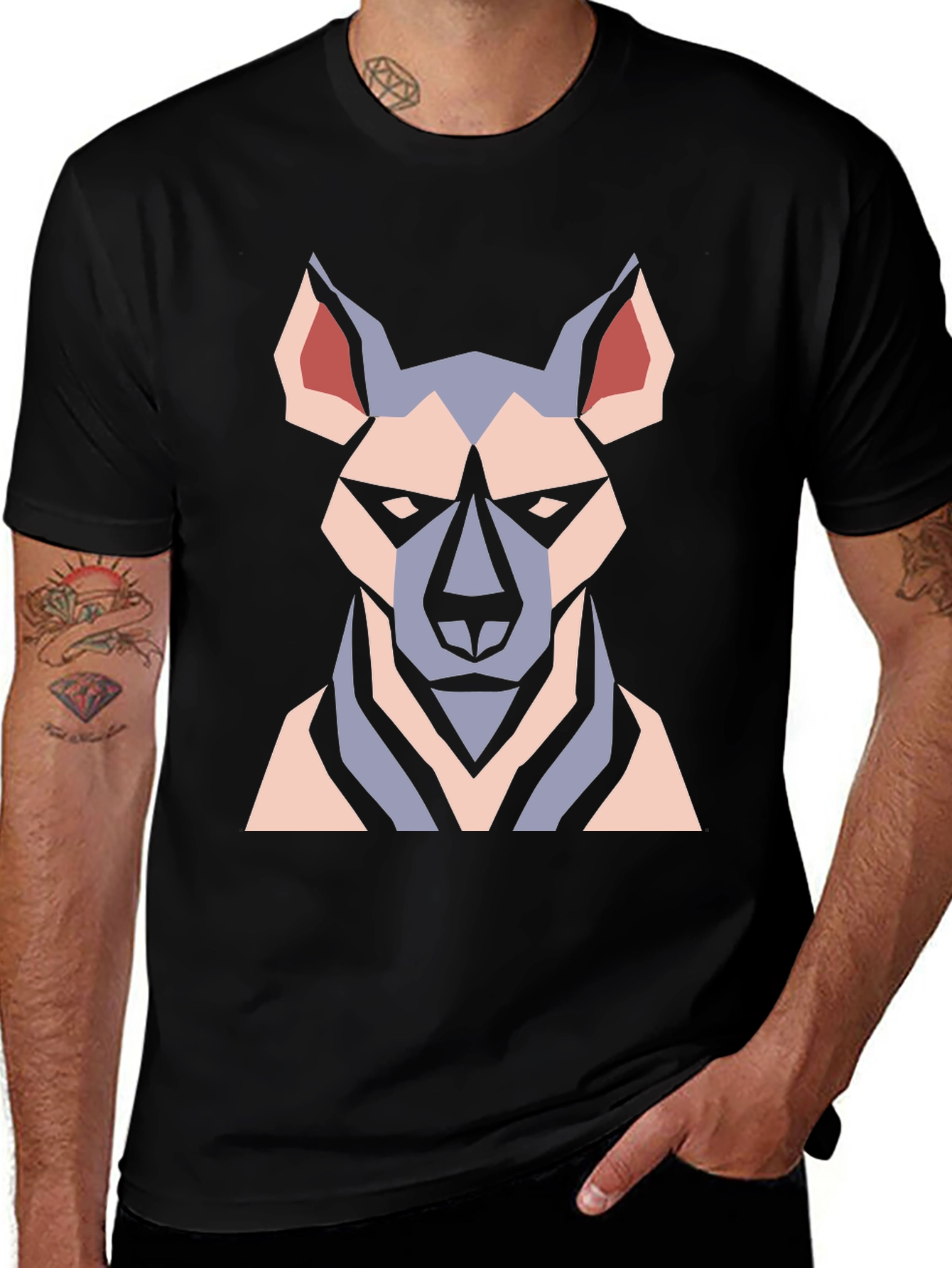 Variant 5 of Geometric Wolf Tee - Modern Graphic T-Shirt