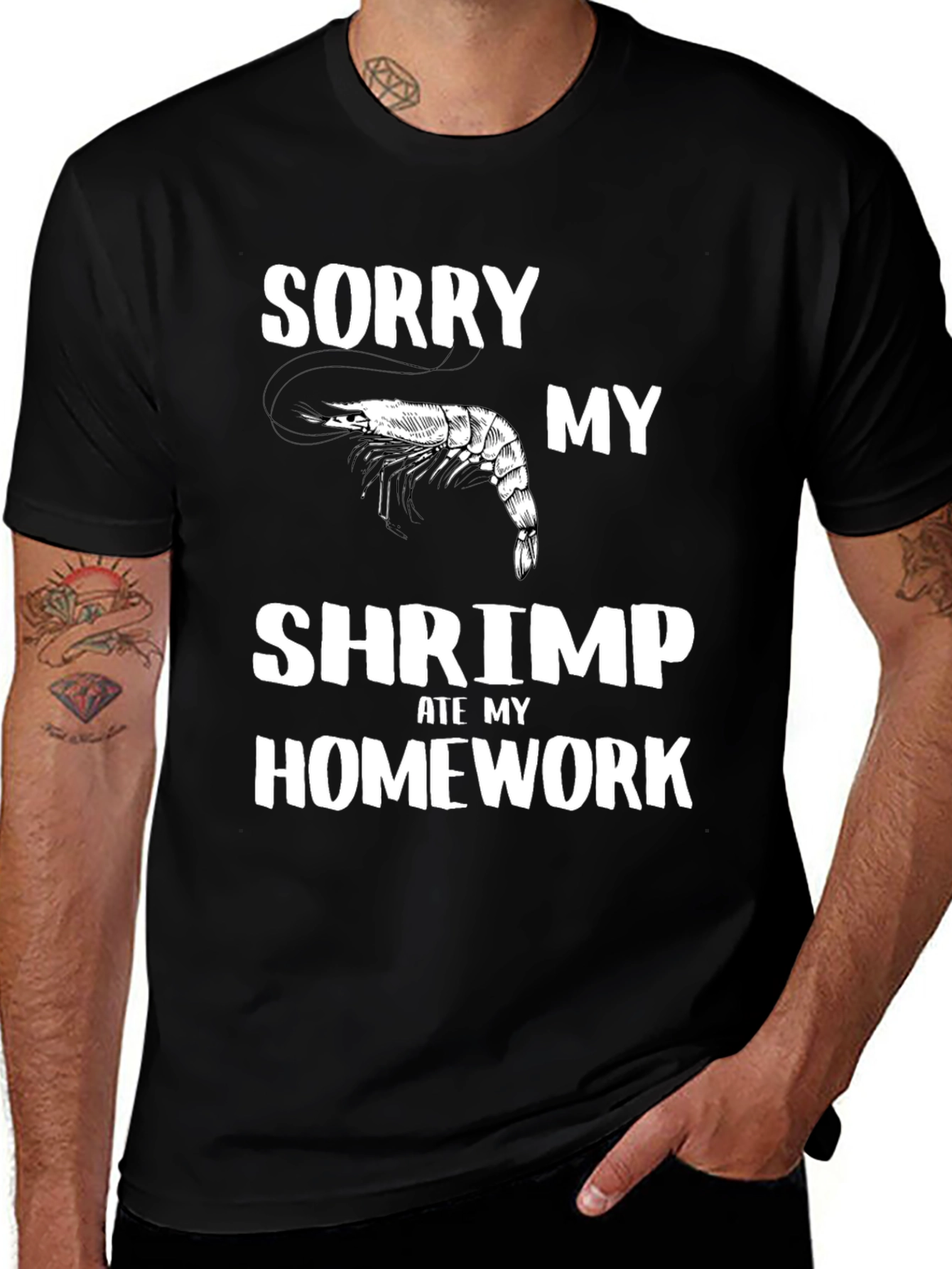 Variant 14 of Funny Shrimp Homework T-Shirt