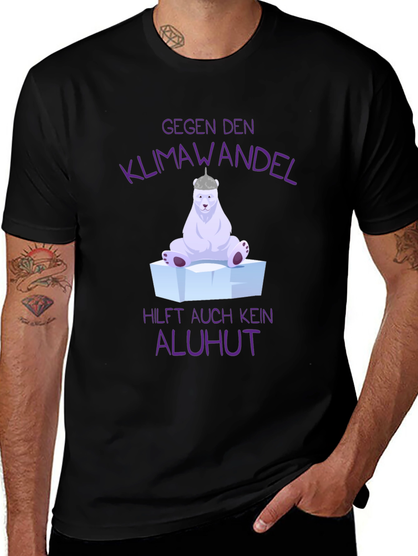 Variant 3 of Climate Change Polar Bear Graphic T-Shirt