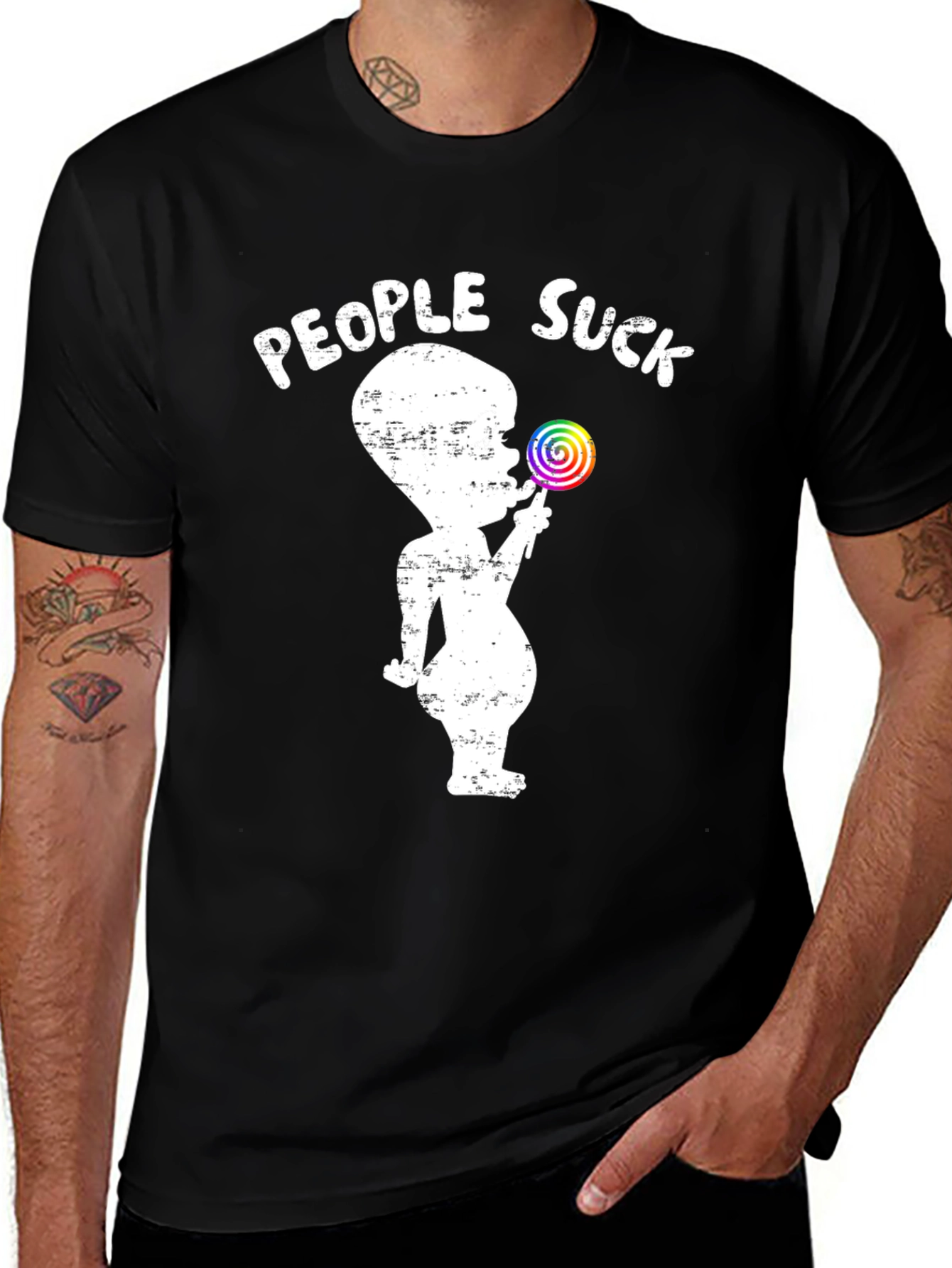 Variant 17 of People Suck Baby Lollipop Graphic Tee