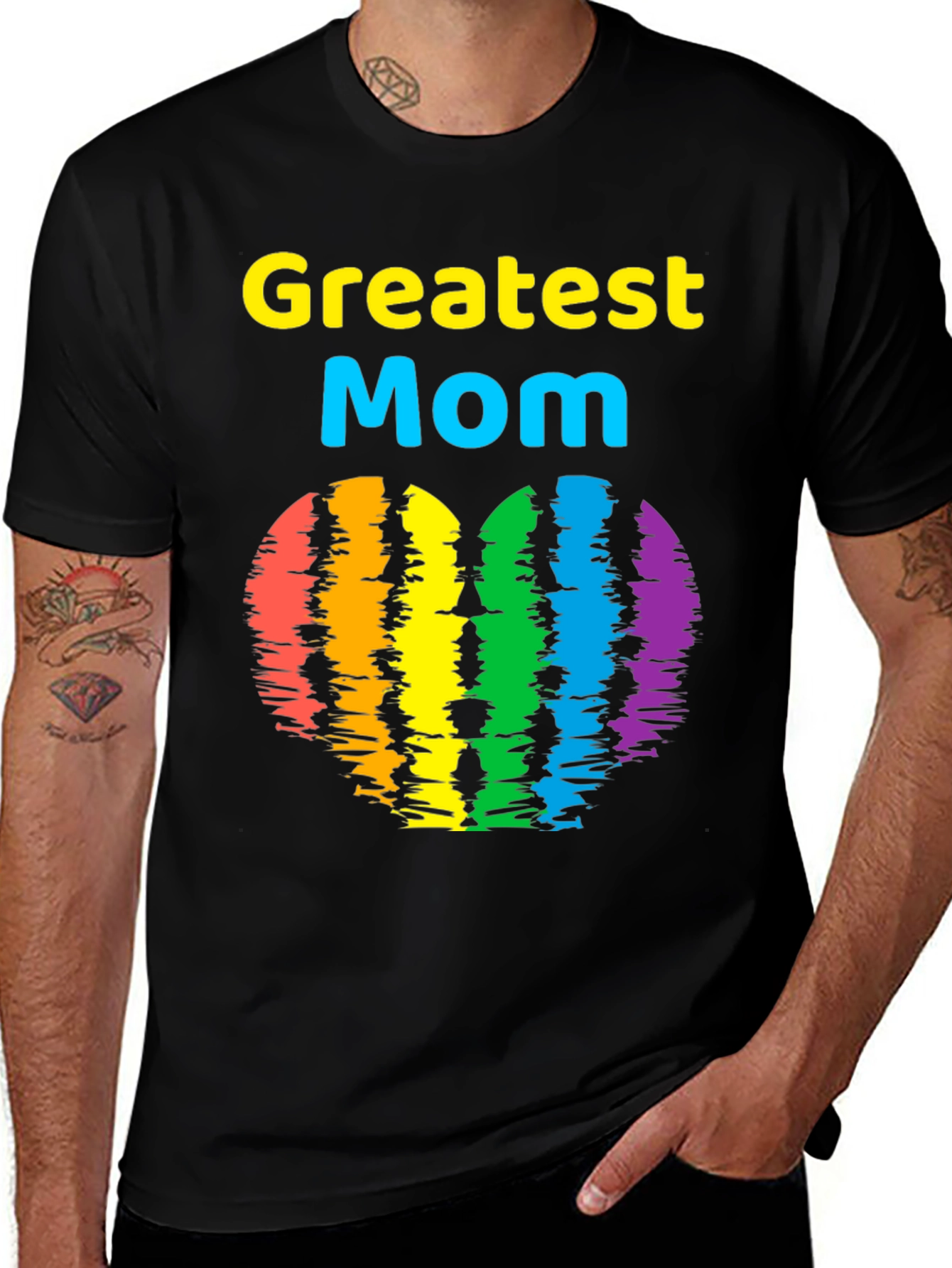 Variant 30 of Greatest Mom Rainbow Heart T-Shirt
