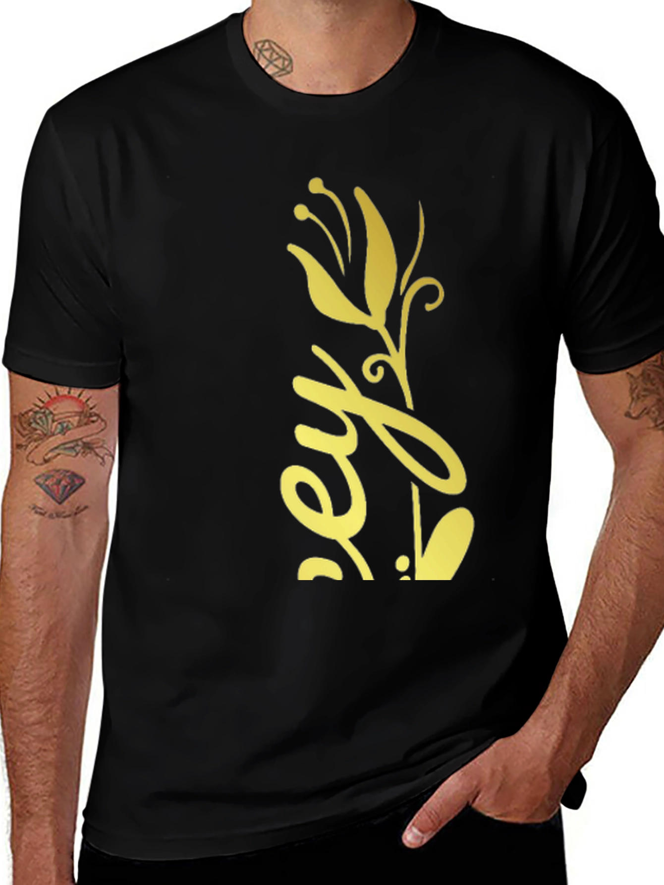 Variant 25 of Floral Graphic Black T-Shirt