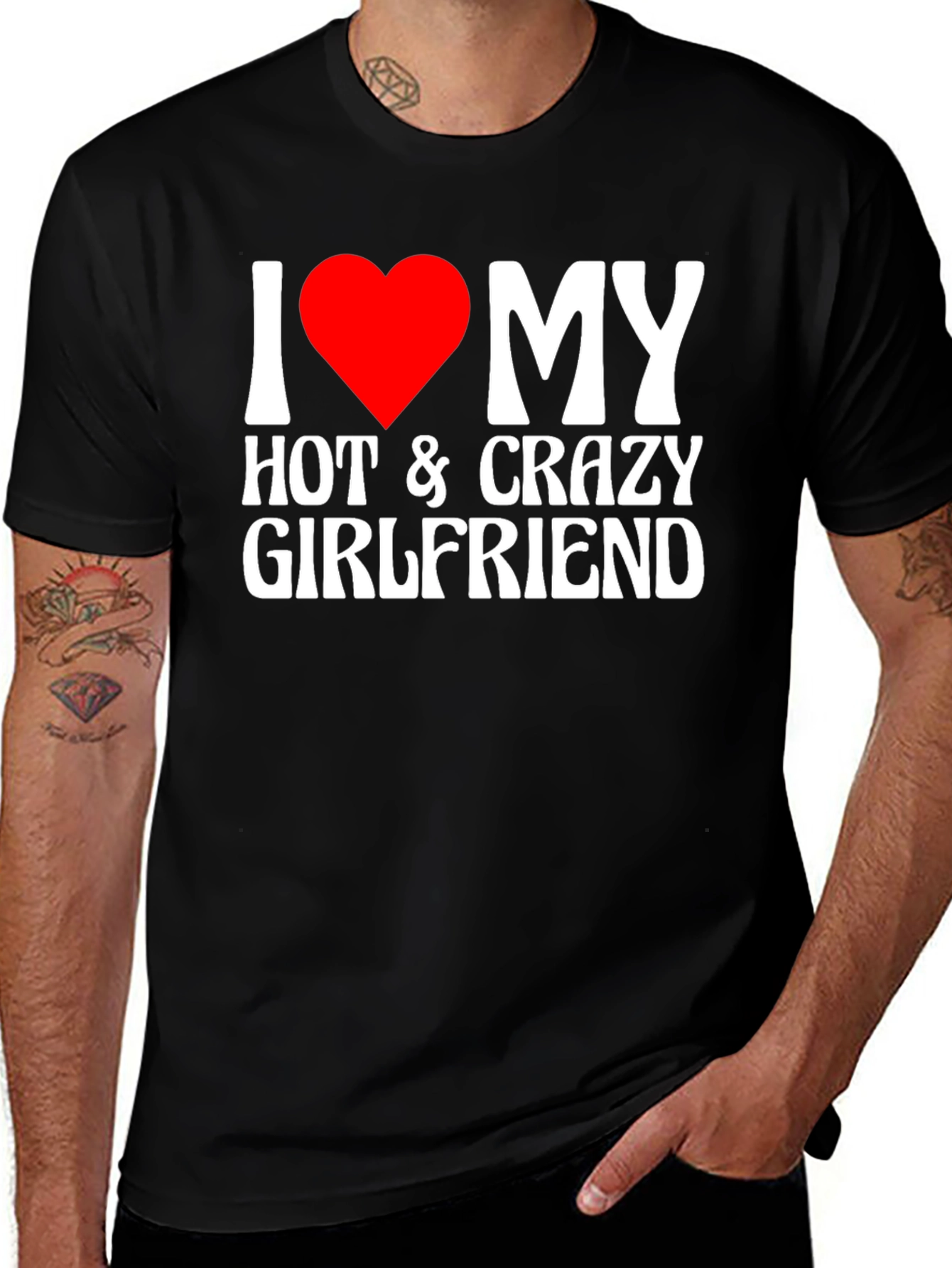 Variant 11 of I Heart My Hot & Crazy Girlfriend T-Shirt