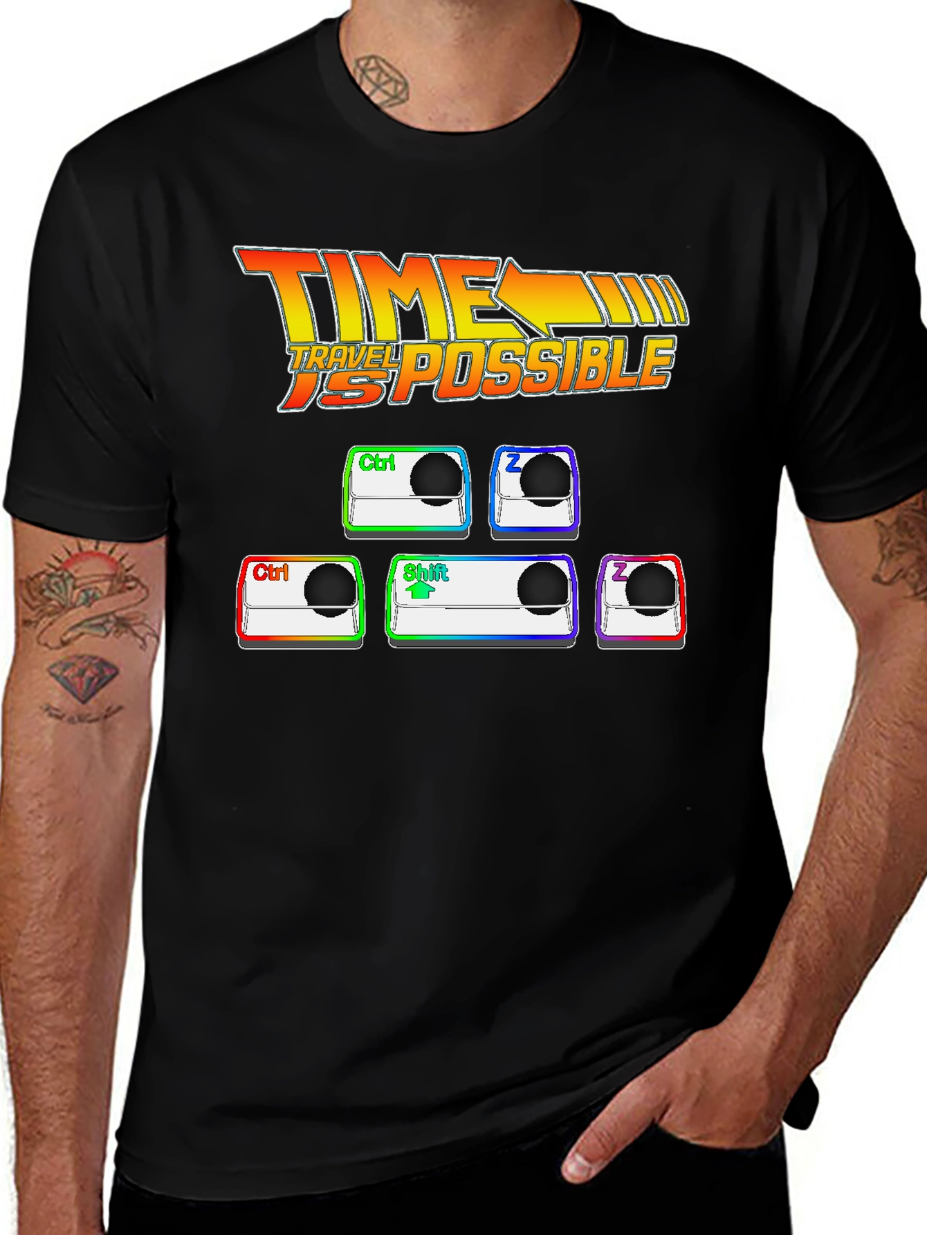 Variant 28 of Time Travel Possible T-Shirt: Ctrl + Z + Shift + Z