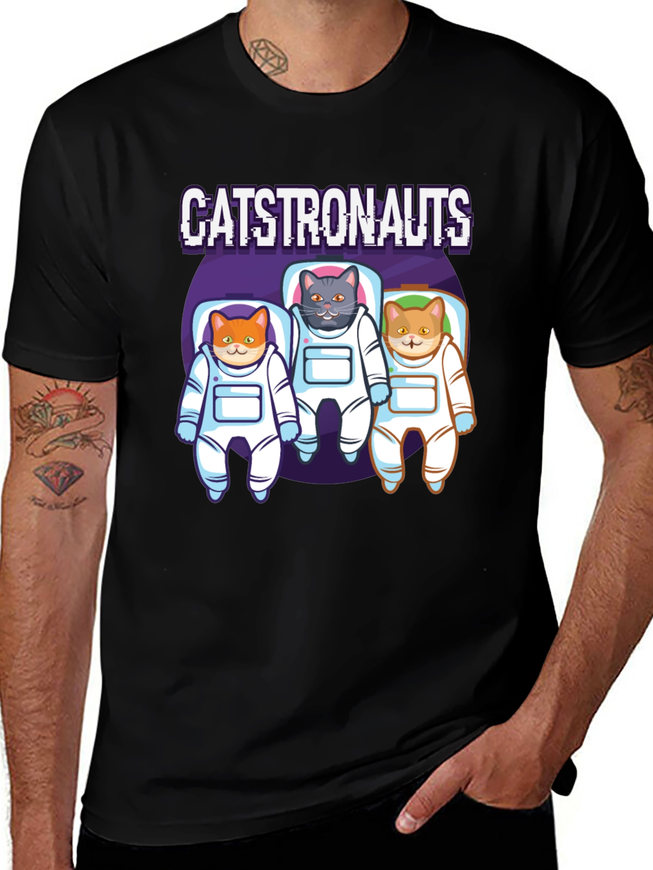 Variant 6 of Catstronauts Graphic T-Shirt - Space Cats Tee