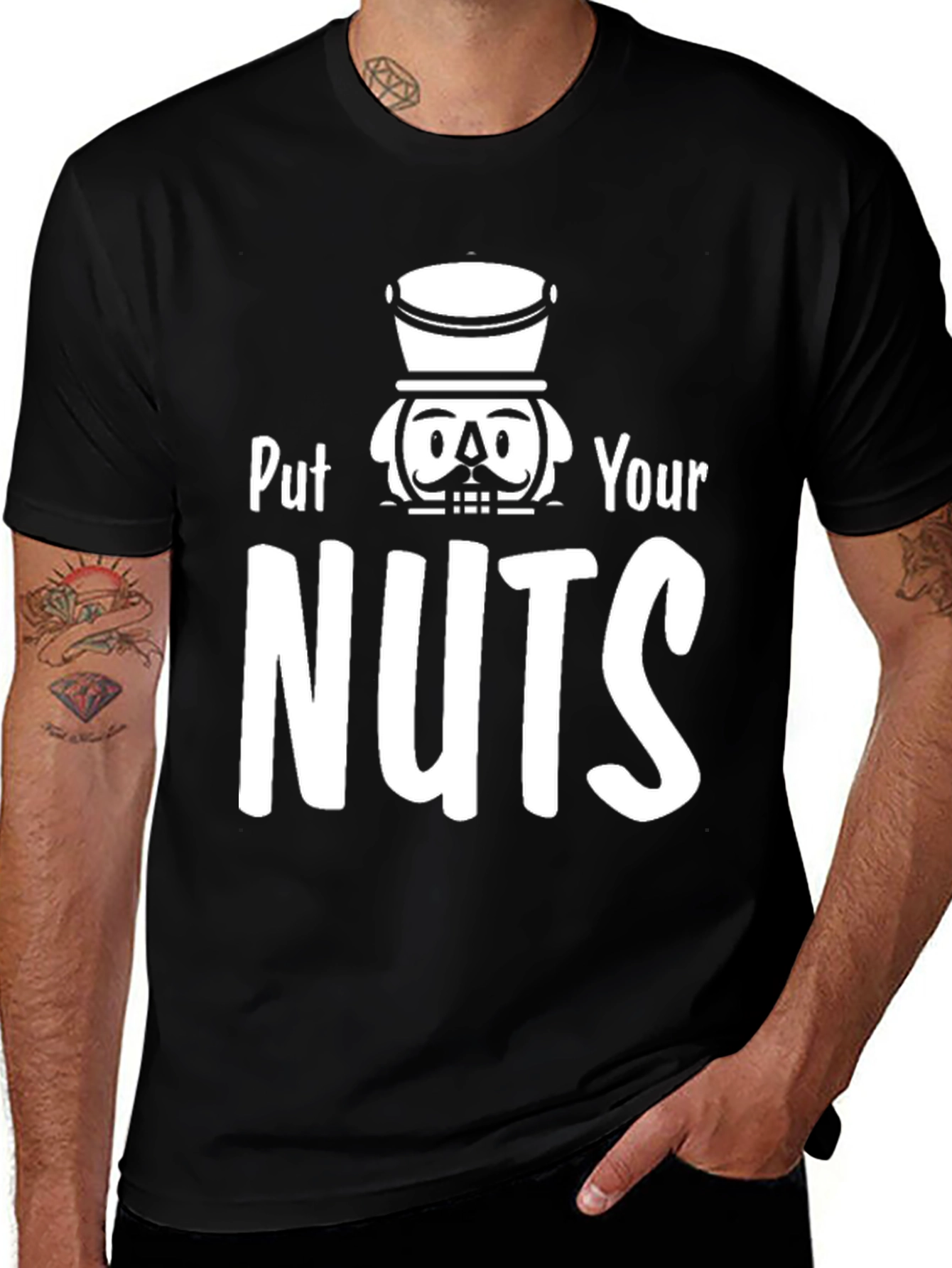 Variant 6 of Nutcracker Humor Graphic T-Shirt - Put Your Nuts
