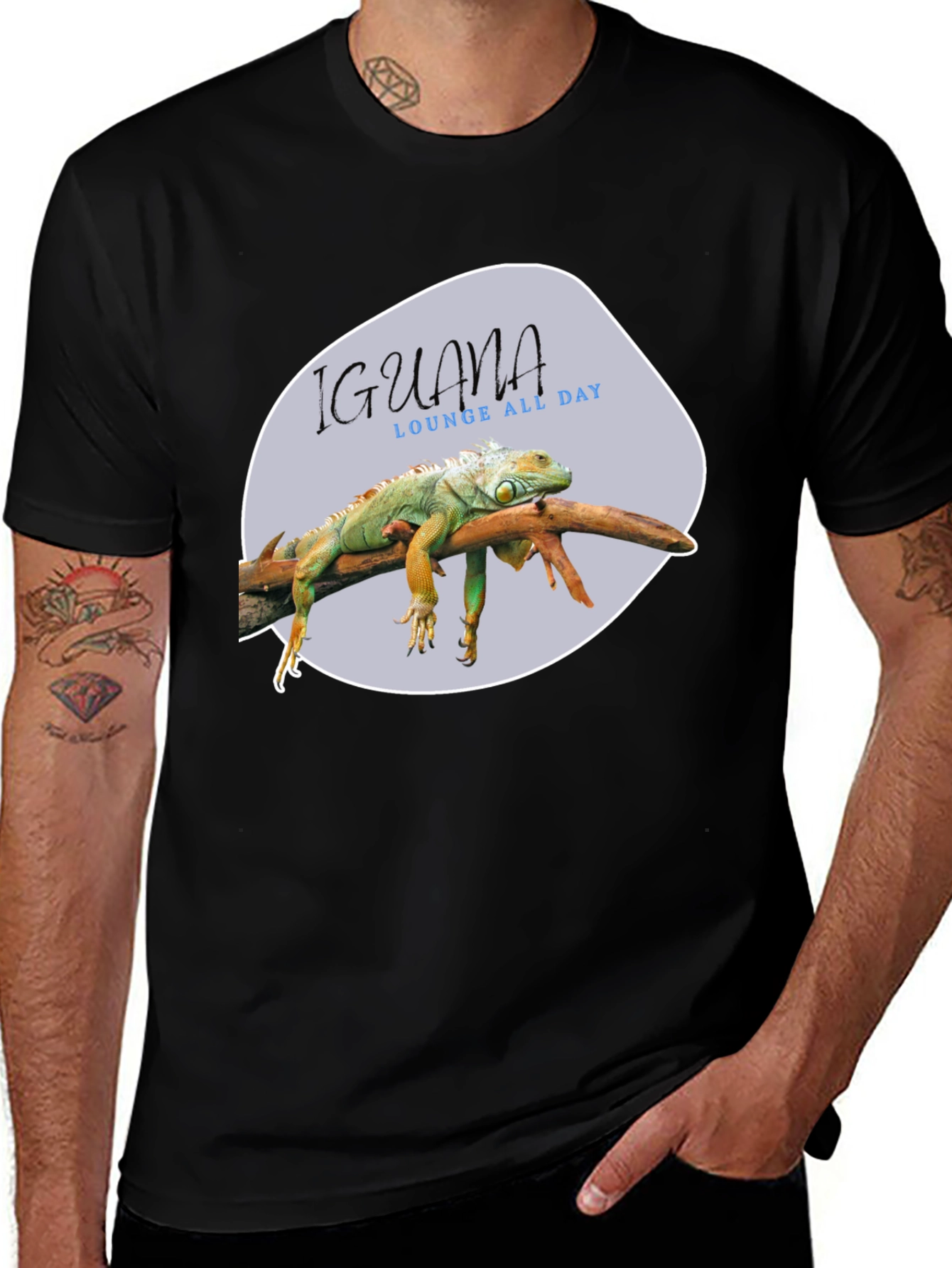 Variant 24 of Iguana Lounge All Day Black T-Shirt