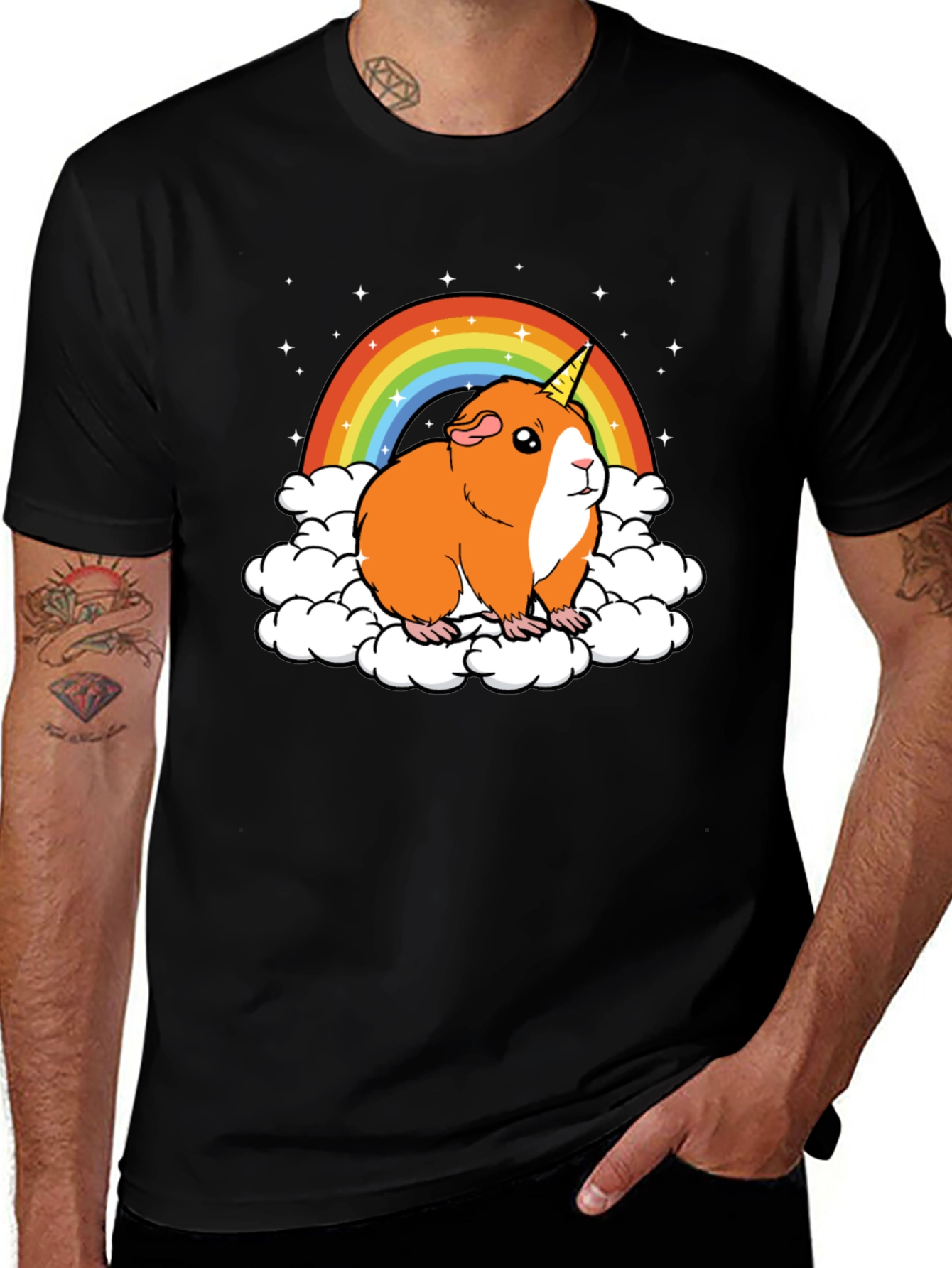 Variant 18 of Guinea Pig Unicorn Rainbow Graphic Tee