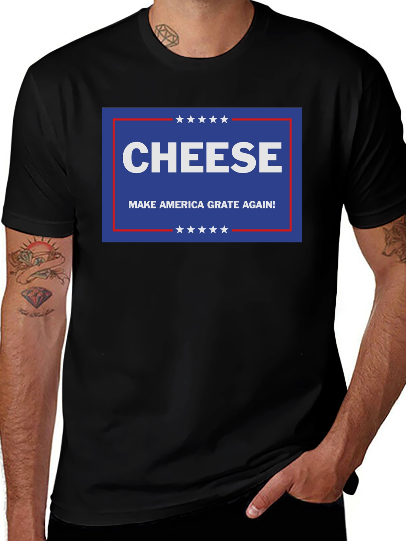 Variant 30 of Funny "Cheese Make America Grate Again!" T-Shirt
