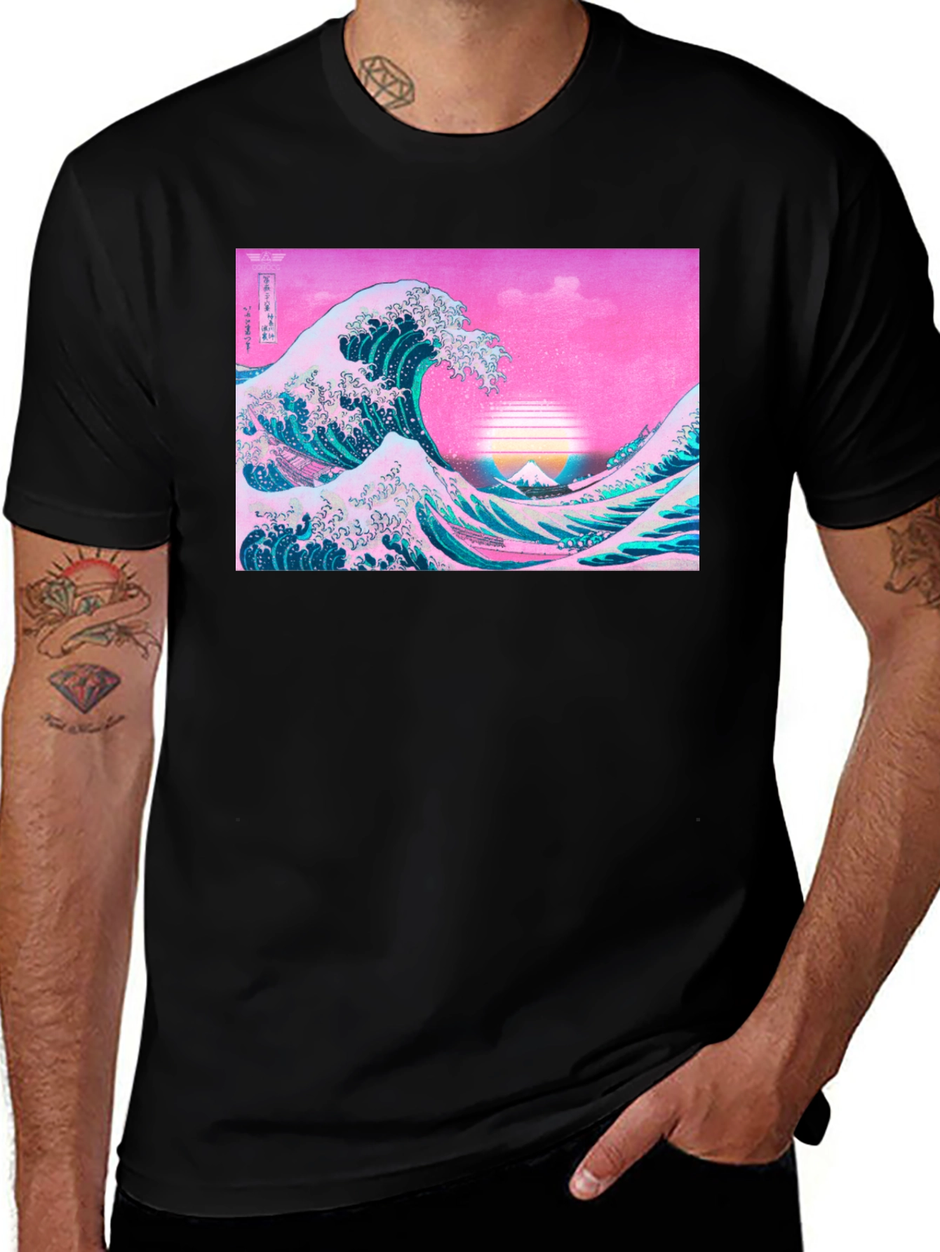 Variant 22 of Great Wave Graphic Tee - Retro Japanese Print