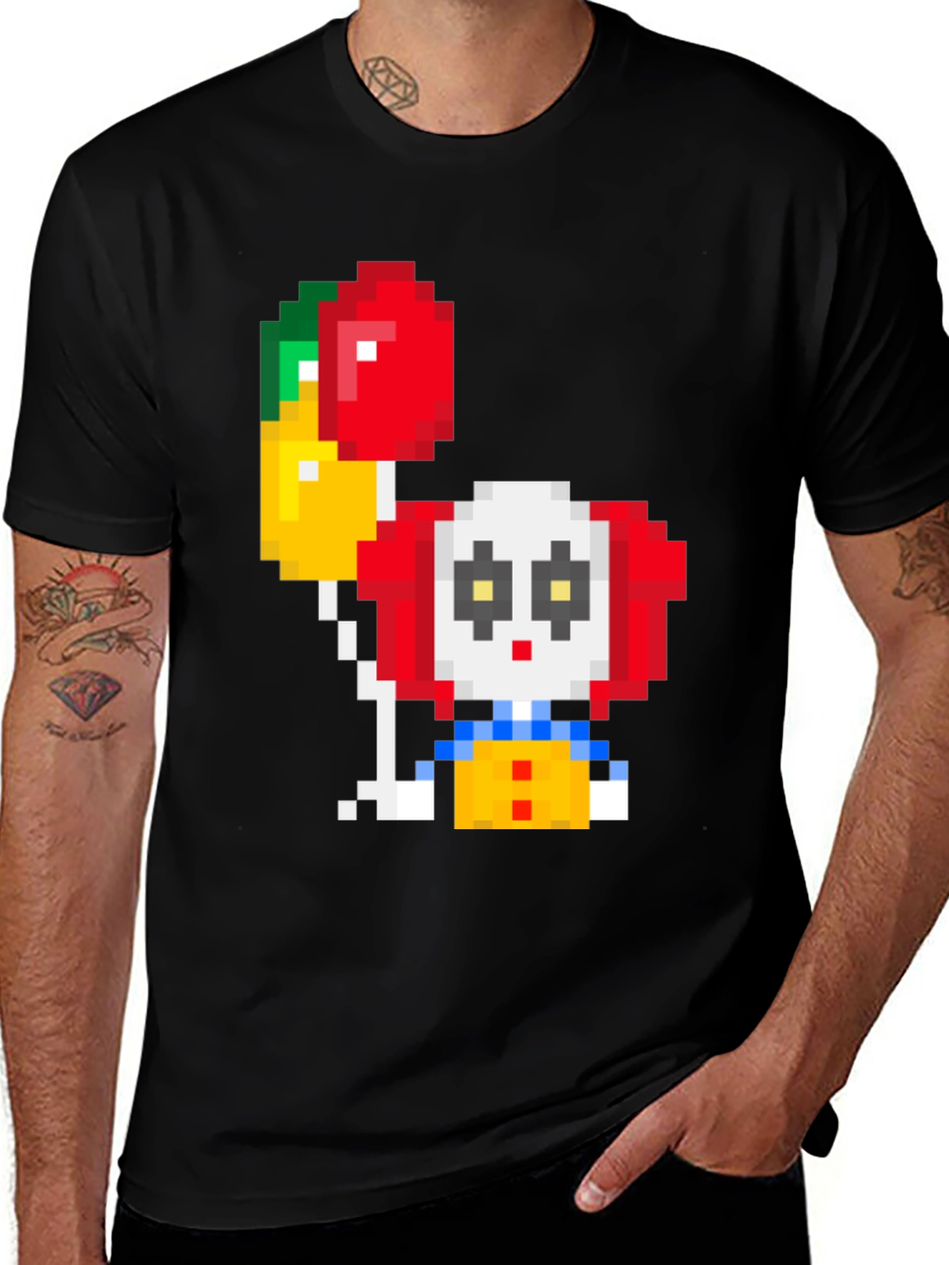 Variant 18 of Pixel Clown T-Shirt with Balloons